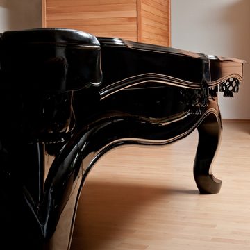 Billiard-Royal Billardtisch Piano 9 ft., (Hochwertige und massive Ausführung in beliebter Billiard-Royal® Qualität), 3-tig Naturschieferplatte, Echtleder Auffangtaschen, Bandengummi K55