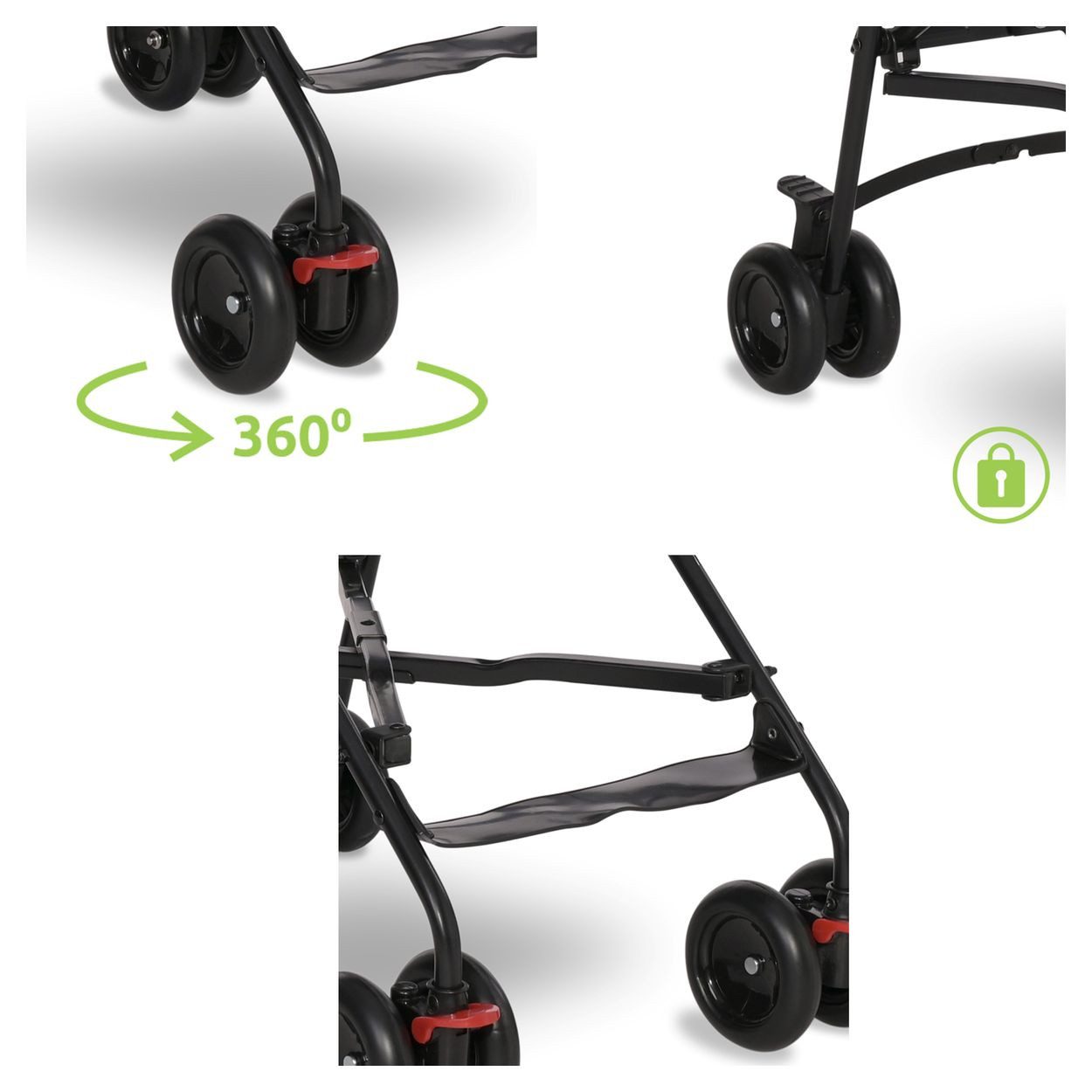 Lorelli Kinder-Buggy Kinderwagen Buggy Vaya, verstellbares Sonnendach, klappbar, Fußstütze