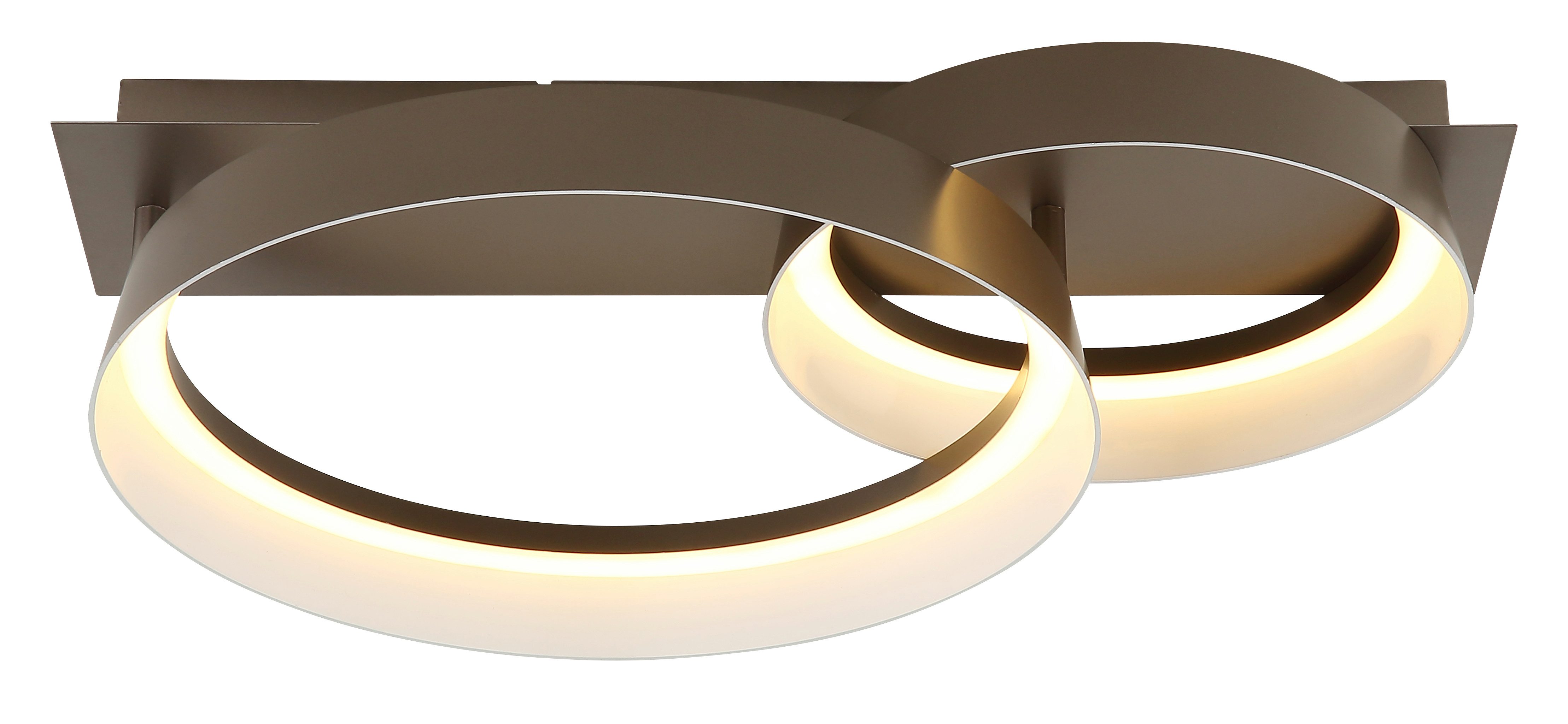 GLOBO LIGHTING Deckenleuchte SYRAKUS, LED fest integriert, Warmweiß, Deckenleuchte Kaffee, Kunststoff opal, LED, 3000K