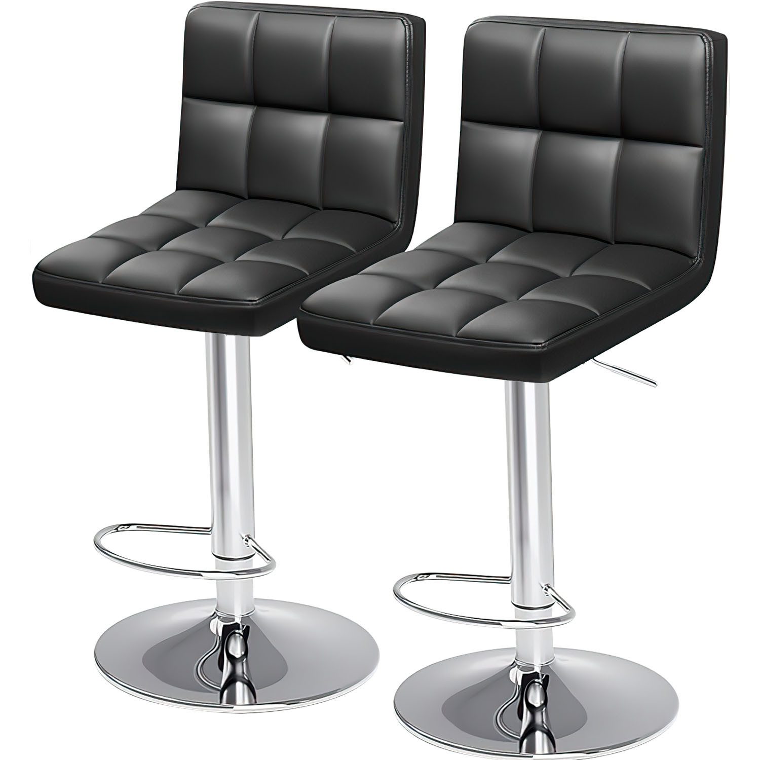 Barhocker Höhenverstellbarer Barhocker 2er-Set Gepolsterte 360° drehbarer