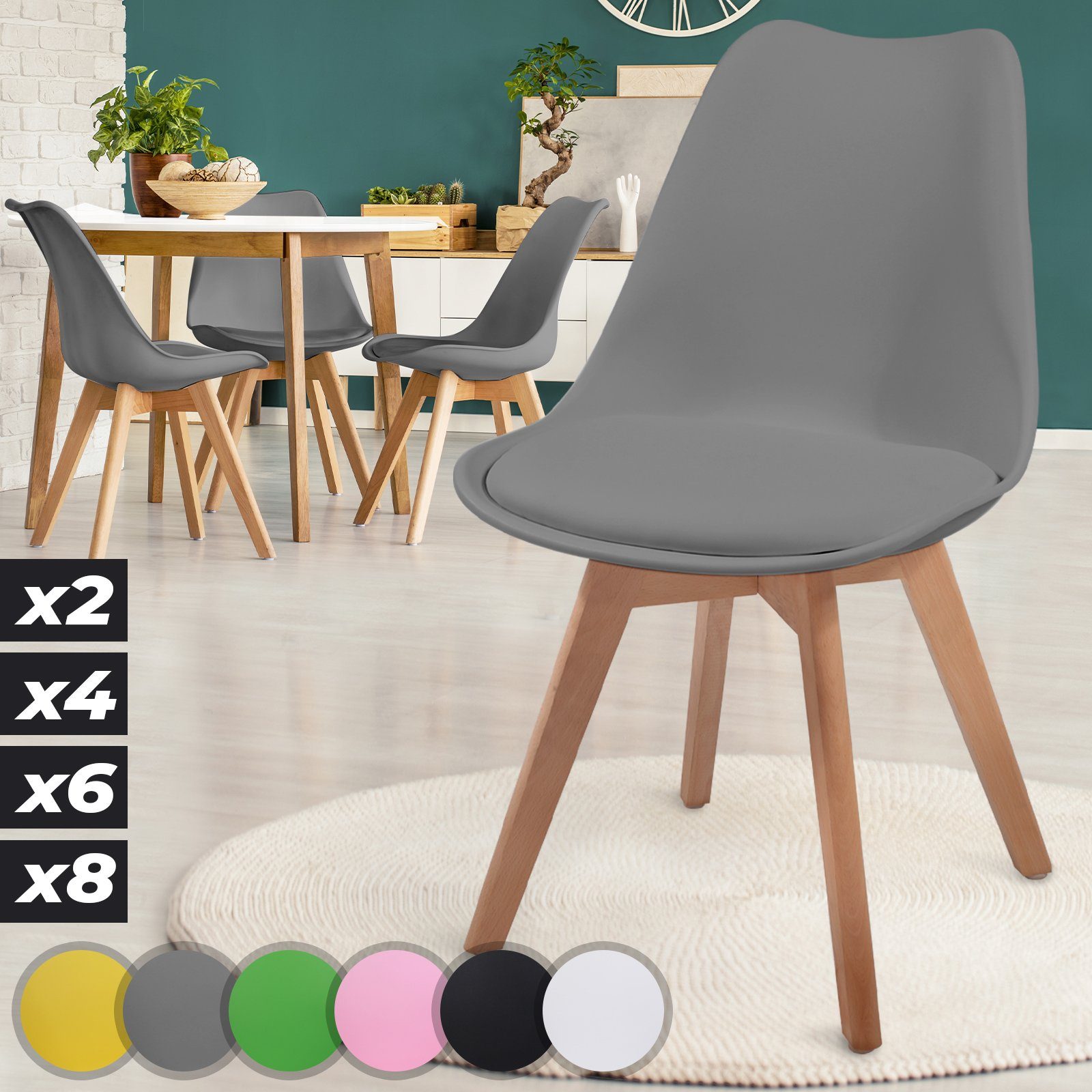 MIADOMODO Esszimmerstuhl Esszimmerstühle 2/4/6/8er Set - günstig online kaufen