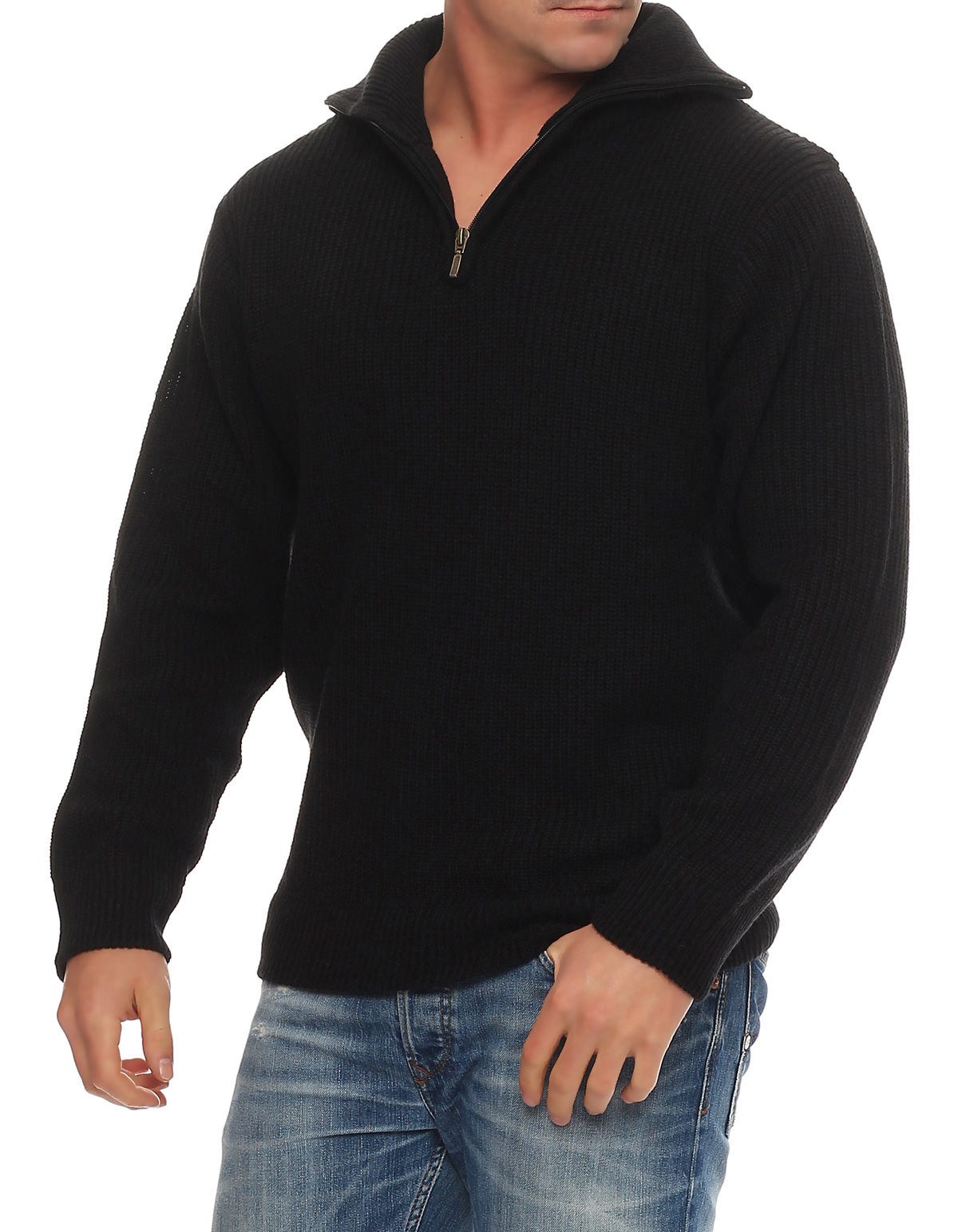 Cocain underwear Strickpullover Arbeitspullover Troyer warm Pullover Wolle günstig online kaufen