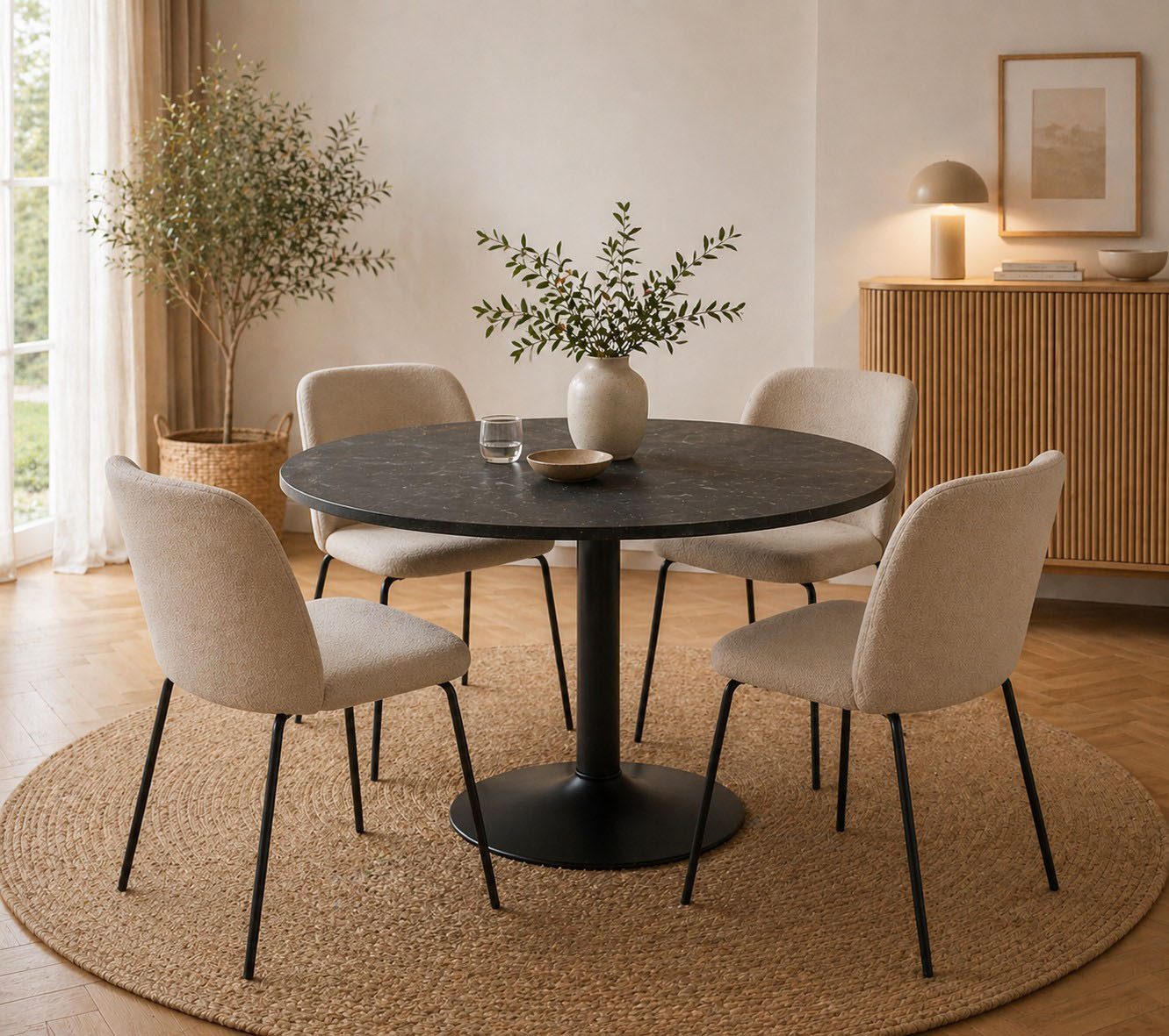 ACTONA GROUP Esstisch Ibiza, Runder Küchentisch - pflegeleicht, platzsparend & robust (1-St., Tisch, Tulpentisch), OTTOs Choice, Modernes Design – kratzfest & belastbar bis 100 kg