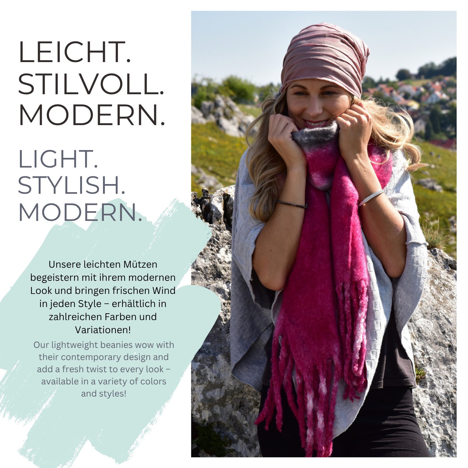 styleBREAKER Beanie Beanie mit Falten Muster (1-St)