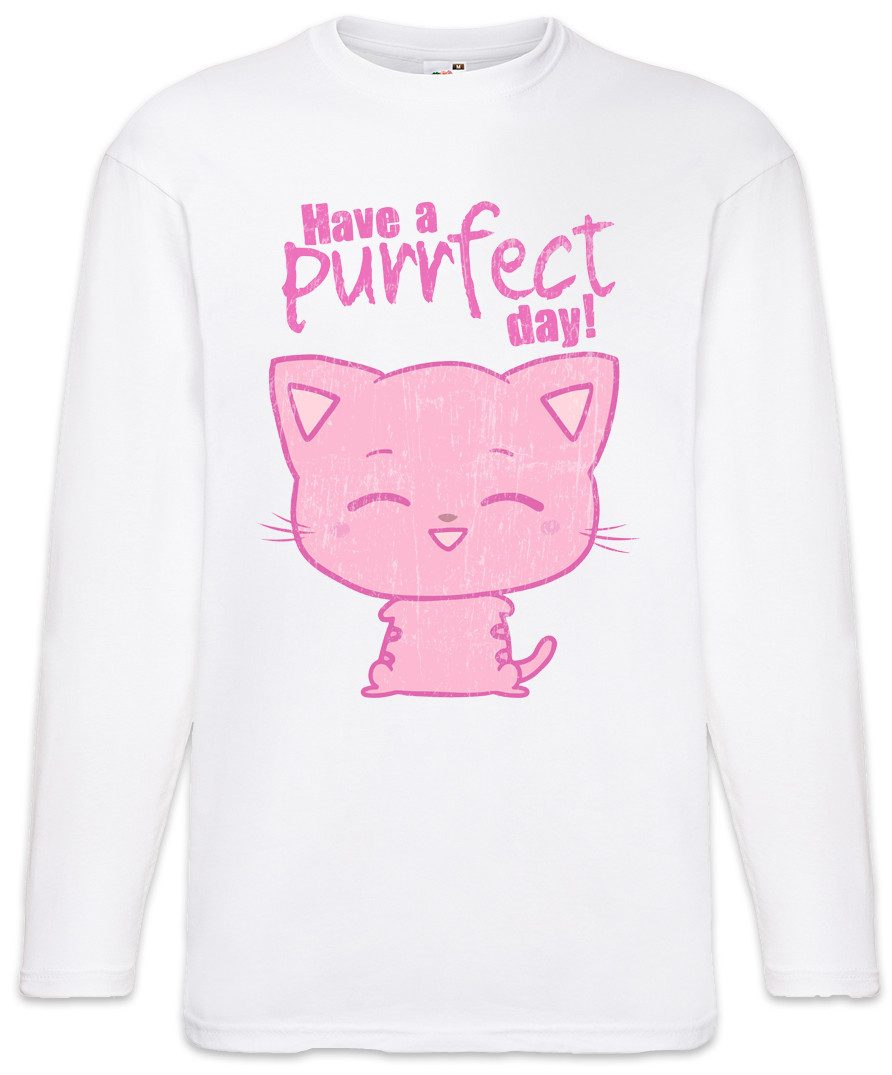 Langarmshirt Have A Purrfect Day Langarm T-Shirt Meow Cats Cat Katze Katzen Kitty
