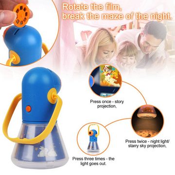 Novzep Diaprojektor Multifunktional Kinder Projektor, Taschenlampe Projektionslampe, mit 8 Märchen, für Junge & Mädchen, 21,8 * 15,5 * 8,5 cm