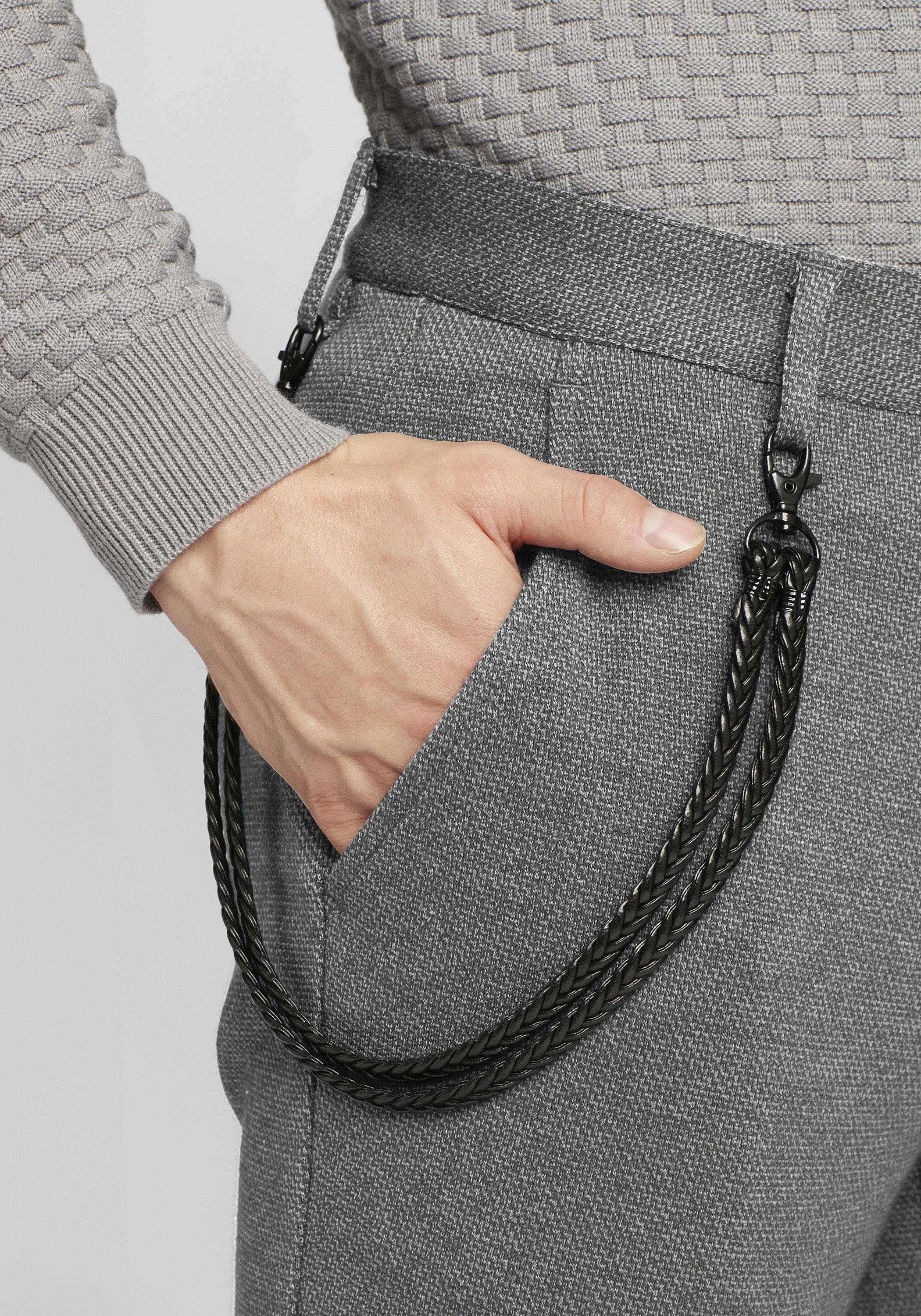 Blend Chinohose BHWalton Strukturierte Stoffhose mit Lederkette - Regular Fit