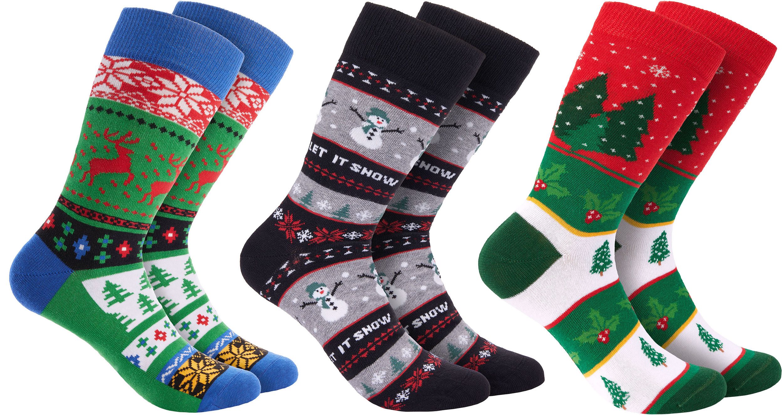 Socken 3 Paar Weihnachtssocken - Lustige Socken für Damen und Herren