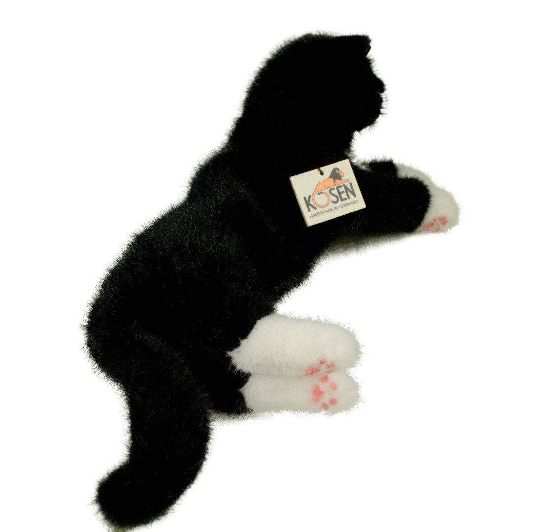 Kösen Kuscheltier Kösen Katze Fini schwarz weiß liegend 41 cm Stofftier