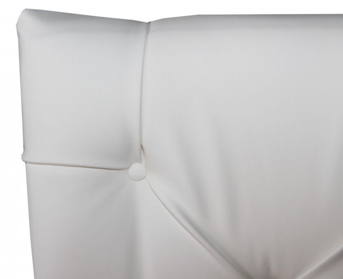 Designer - - Luxus Weiß Qualität Hochlehnstuhl Barock Stuhl Padrino Lederoptik Esszimmerstuhl Casa Stuhl Esszimmer