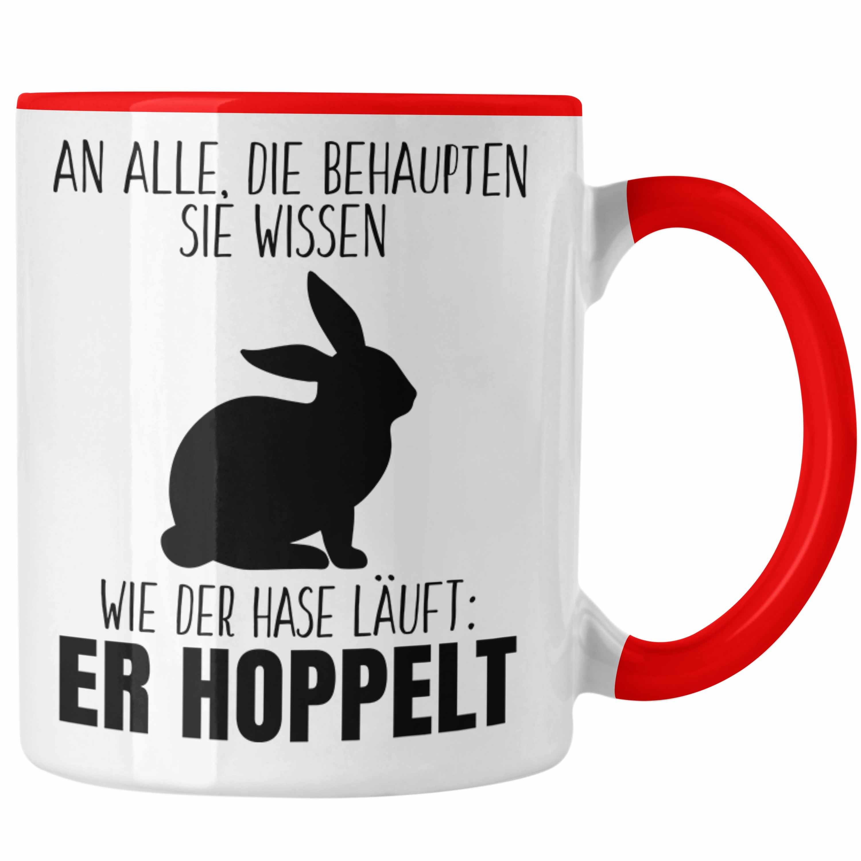 Geschenk Trendation Trendation Hase Spruch Tasse Tasse Ostern Hoppelt Witzig - Lustiger Der Geschhnkidee Rot Lustig