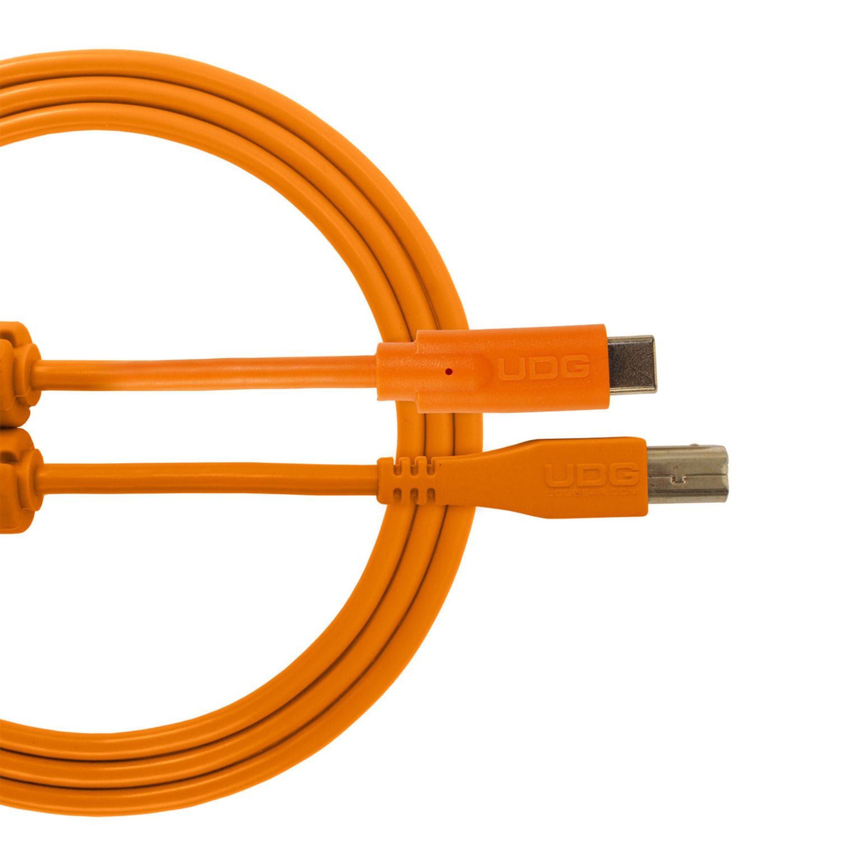 UDG Audio-Kabel, USB 2.0 C-B Orange Straight 1,5 m (U96001OR) - Kabel für DJs