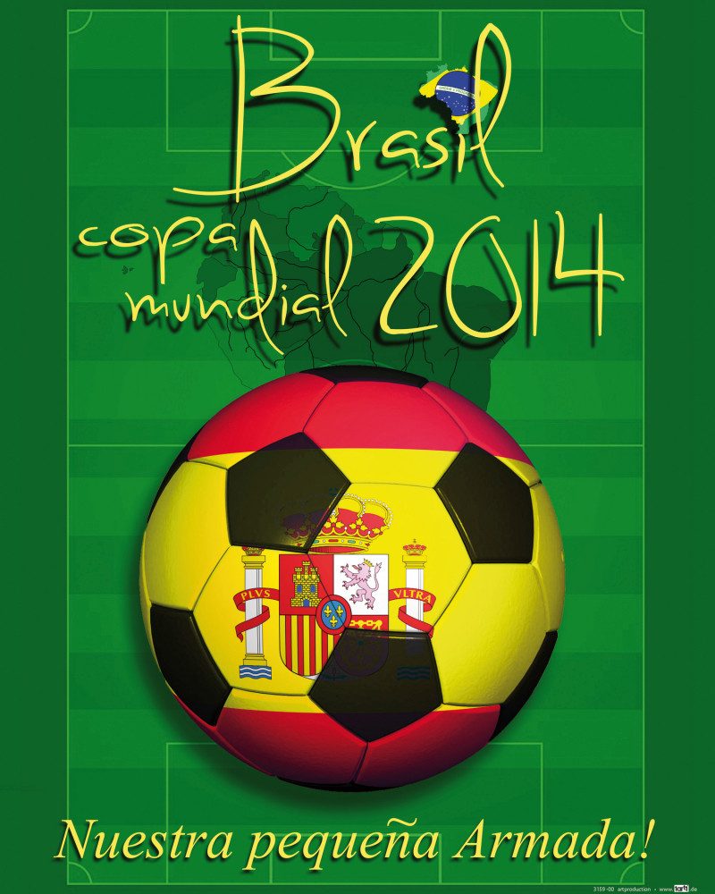 Poster FuÃŸball Kunstdruck Bild - Copa Mundial 2014, Nuestra