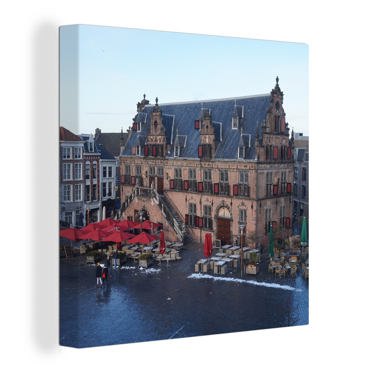 OneMillionCanvasses® Leinwandbild Markt - Nijmegen (1 Leinwand St), Stadt, Bilder für Wohnzimmer - Schlafzimmer