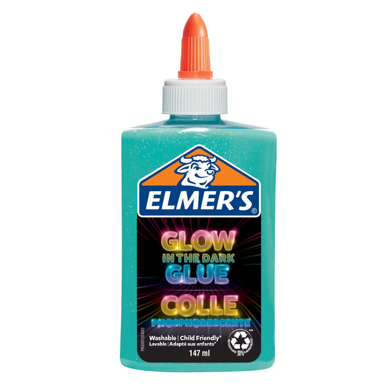 Elmer's Zeichenlineal Elmers Glow-In-The-Dark Bastelkleber Blau 147ml-Flasche