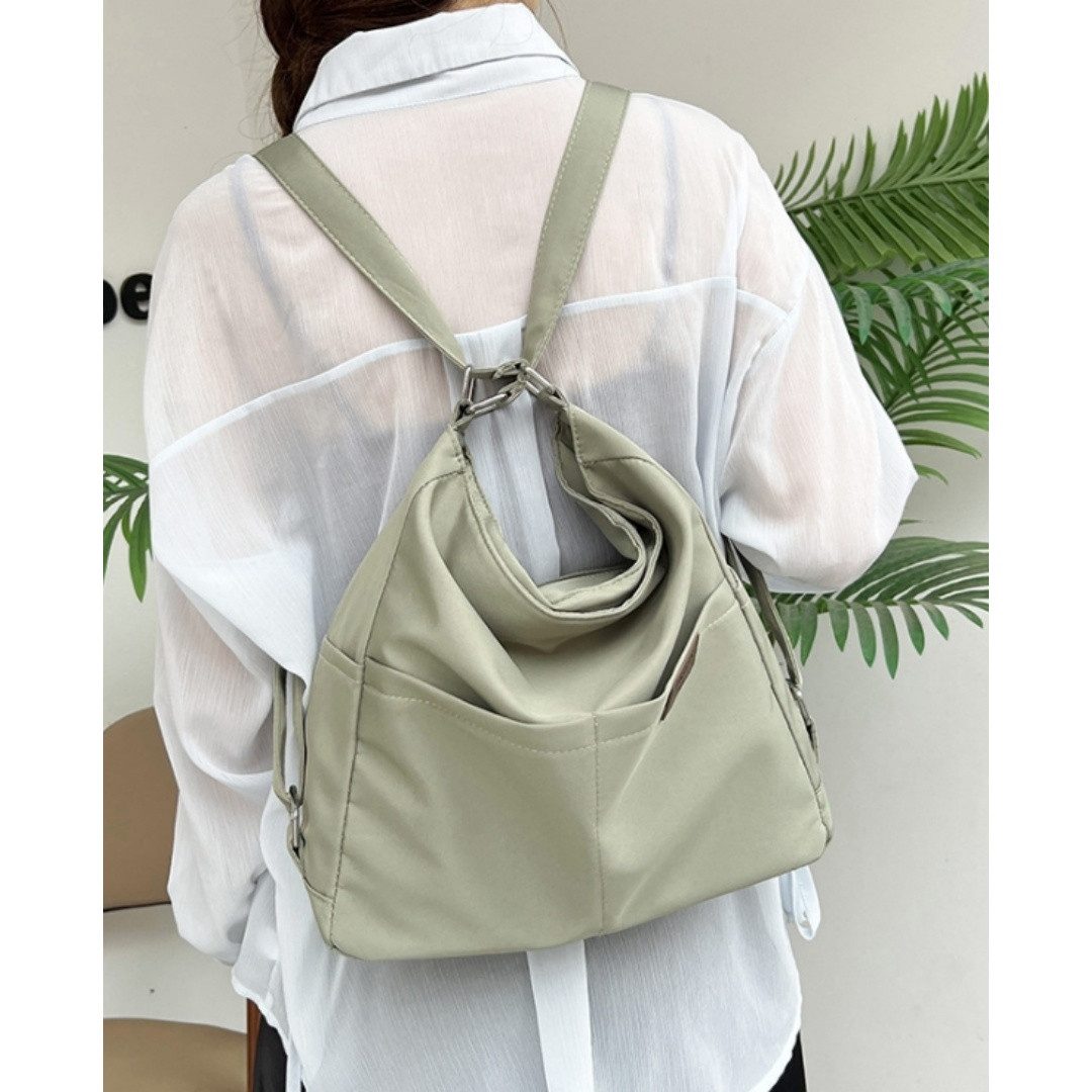 Zaewry Schultertasche Rucksack Tasche 3 in 1 Damen, Wasserdichte Nylon-Schultertasche (Kann als Rucksack, Umhängetasche oder Schultertasche getragen werden), Ge – Bild 2 von 5