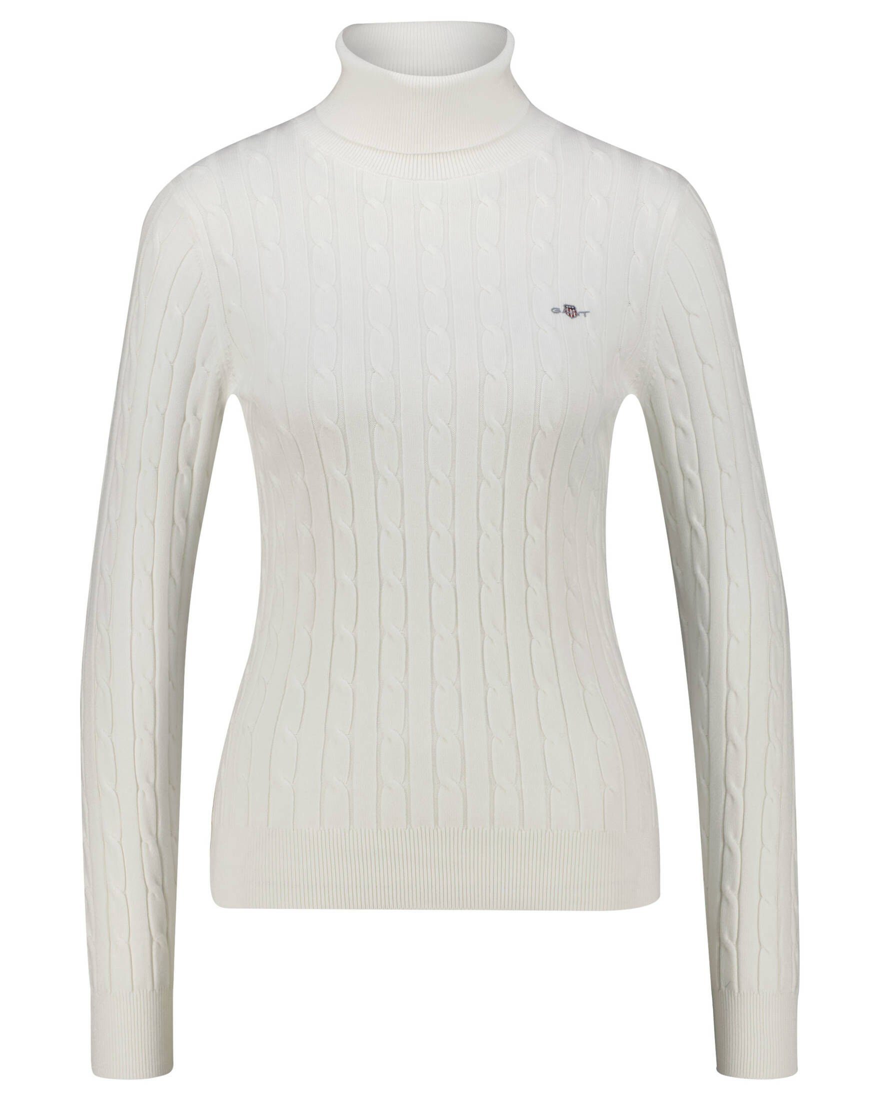 (1-tlg) Strickpullover Gant T-Shirt mit Damen (20) offwhite Rollkragen