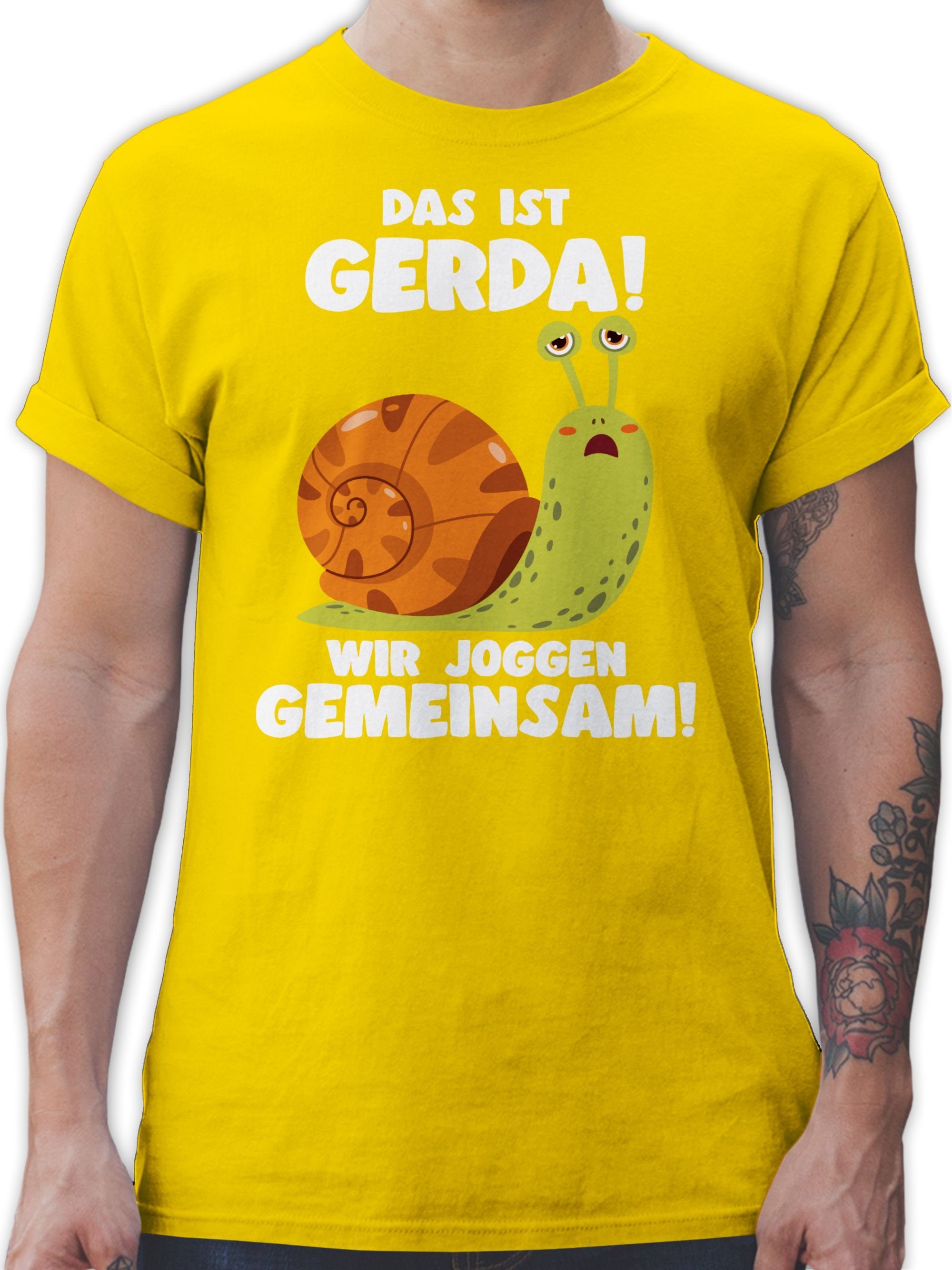 Shirtracer T-Shirt Das ist Gerda Wir joggen gemeinsam - Langsame Schecke Joggen Lustig Sp Wandern Laufen Joggen Zubehör