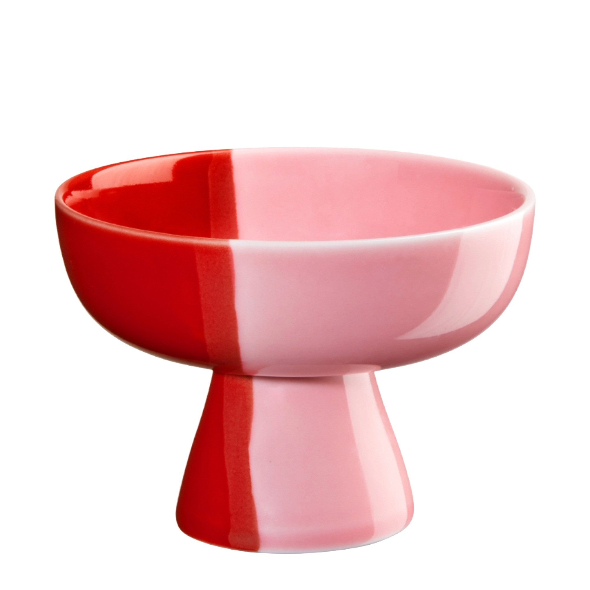 ASA SELECTION Teller Asa Selection Schale auf Fuß strawberry smoothie Ø 11 cm, Glänzendes Porzellan wirkt gepflegt und klar