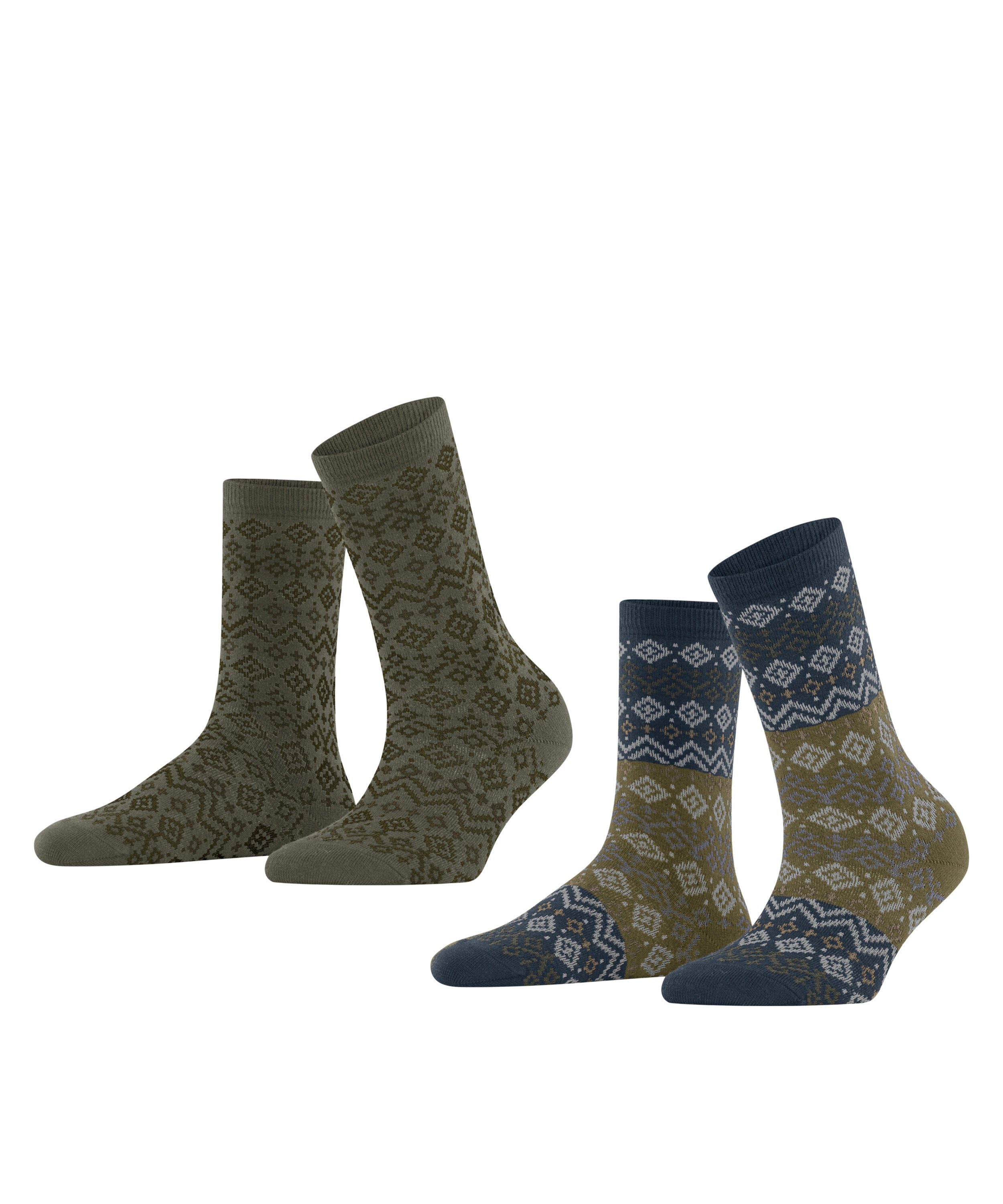 Esprit Socken Esprit Fair Isle 2-Pack Damen aus Biobaumwolle (2-Paar) aus Biobaumwolle