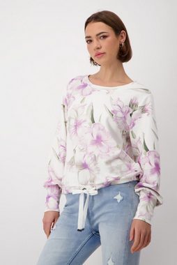 Monari Sweatshirt Pullover lavender rose gemustert