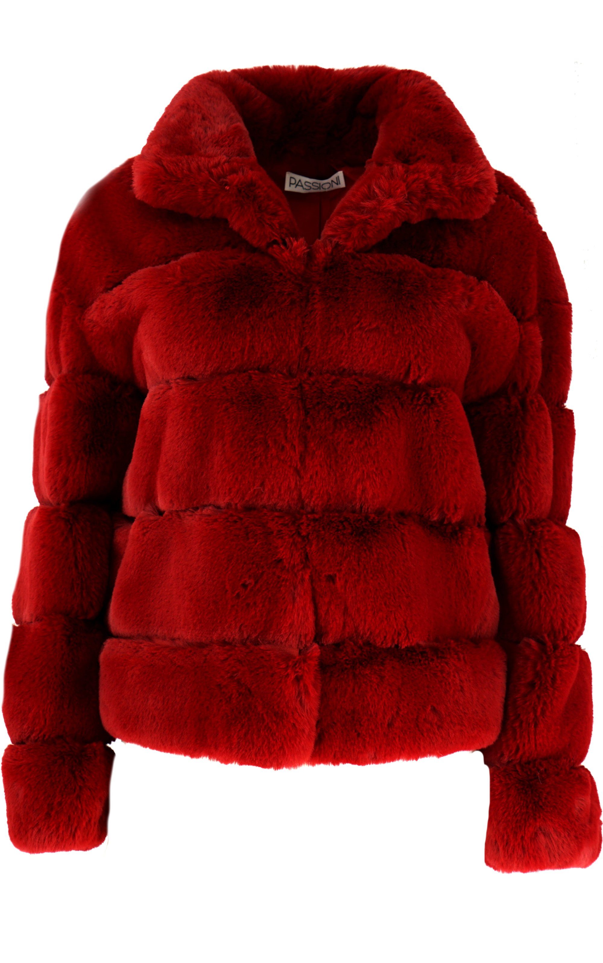 Antonio Cavosi Winterjacke hochwertige Web-Pellz Jacke in rot