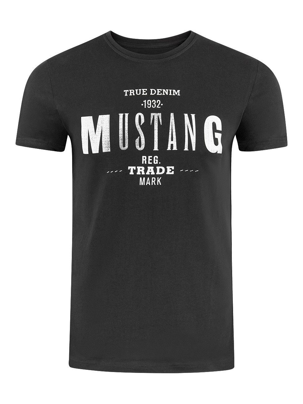 MUSTANG T-Shirt Herren Printshirt Regular Fit (1-tlg) Kurzarm Tee Shirt mit günstig online kaufen
