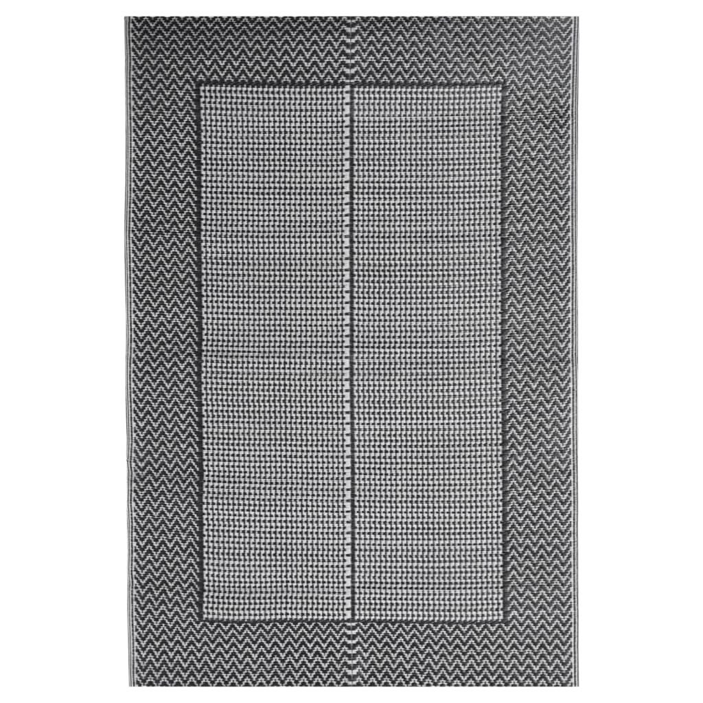 vidaXL Outdoorteppich 140 x 200 cm Teppich Terrasse Camping Outdoor draußen Vorzelt Schwarz, Höhe: 200 mm