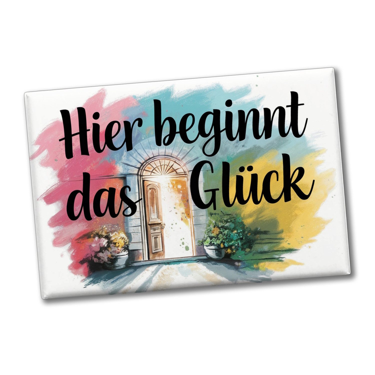 speecheese Magnet Hier beginnt Glück Souvenir Souvenir Magnet