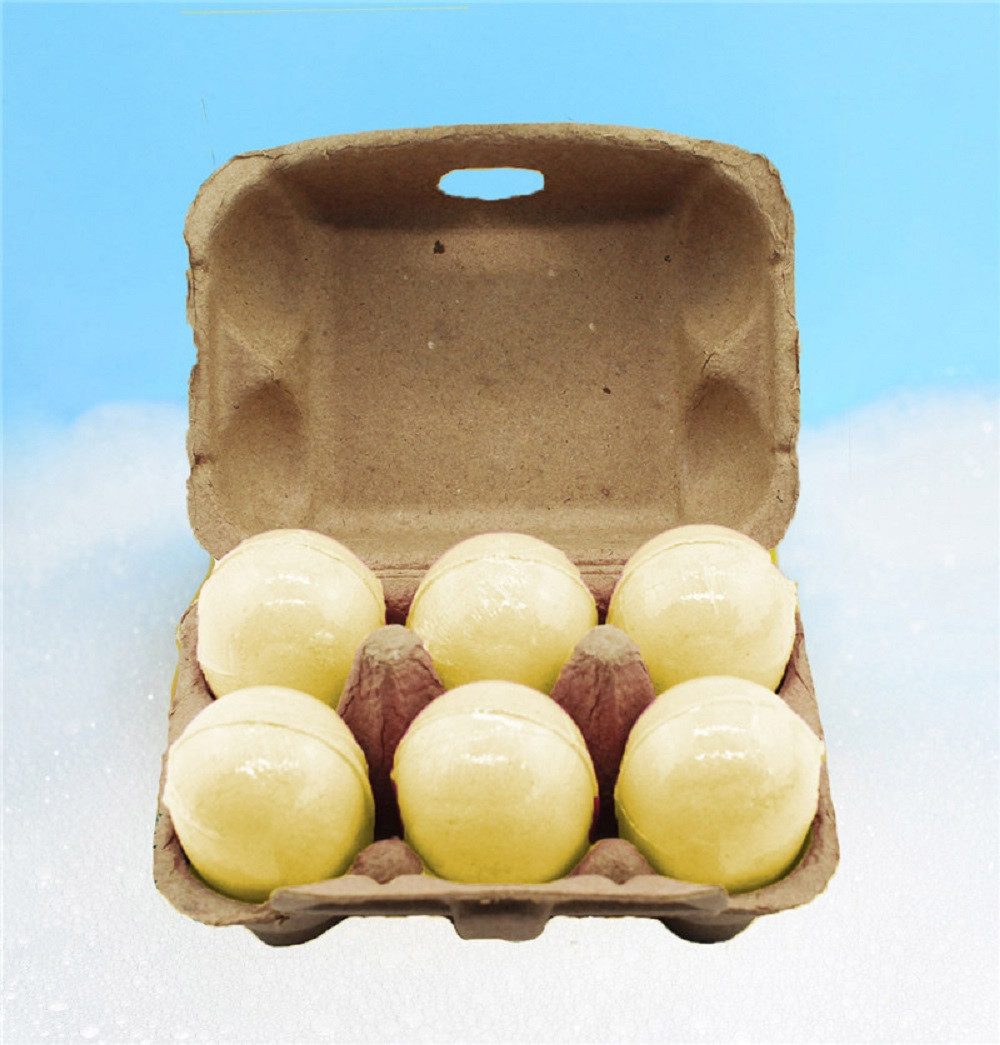 Winkee Badezusatz Badeente Bade-Eier, 6-tlg., mit Sprudeleffekt, im klassischen Eierkarton verpackt