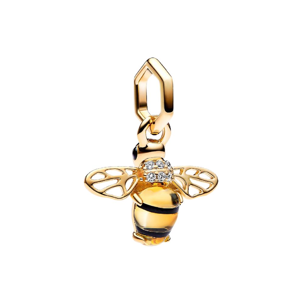 Pandora Charm-Einhänger SHINE-762672C01, Vergoldet, Zirkonia, Kristall, Gelb, Biene