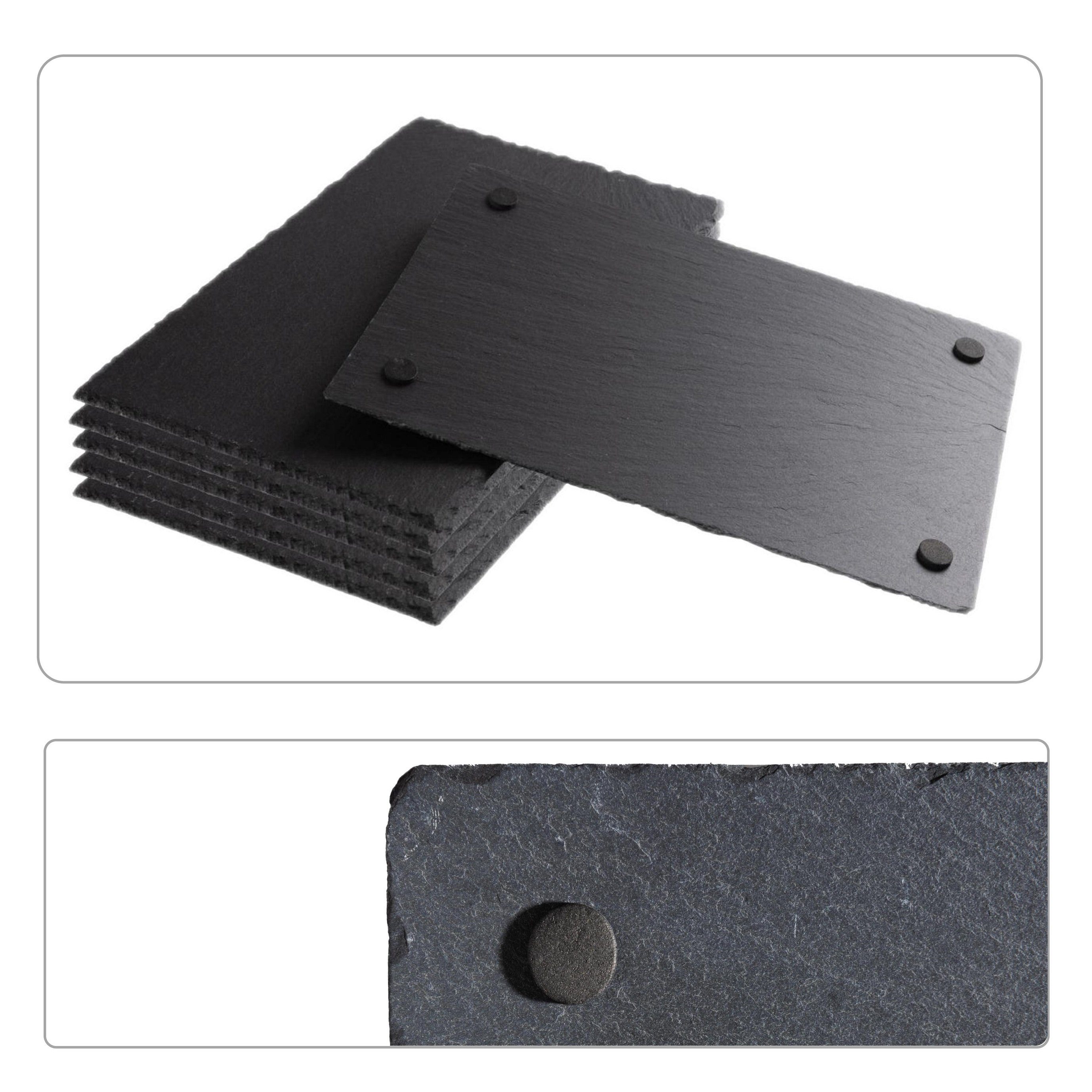eGenuss (Servierplatten 1 aus Schieferplatten– Untersetzer 30x20cm, Servierplatte Set Oberfläche Schiefer), Stück natürliche - 6 (€4.99/Stück) eGenuss raue Naturstein -