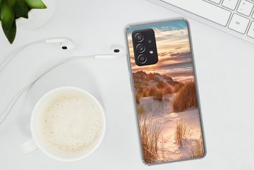 MuchoWow Handyhülle Düne - Pflanzen - Sonnenuntergang - Strand - Meer, Phone Case, Handyhülle Samsung Galaxy A53, Silikon, Schutzhülle