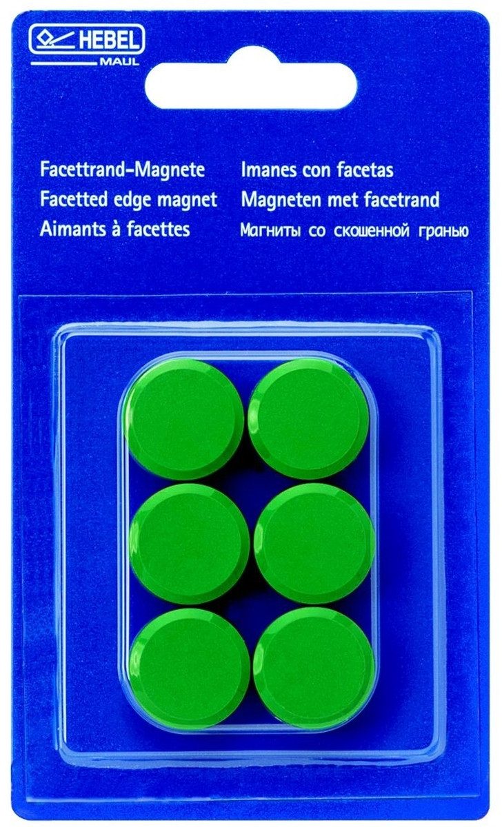 MAUL Magnet Rundmagnet 20mm Durchmesser 0,3kg Haftkraft VE=6 Stück grün
