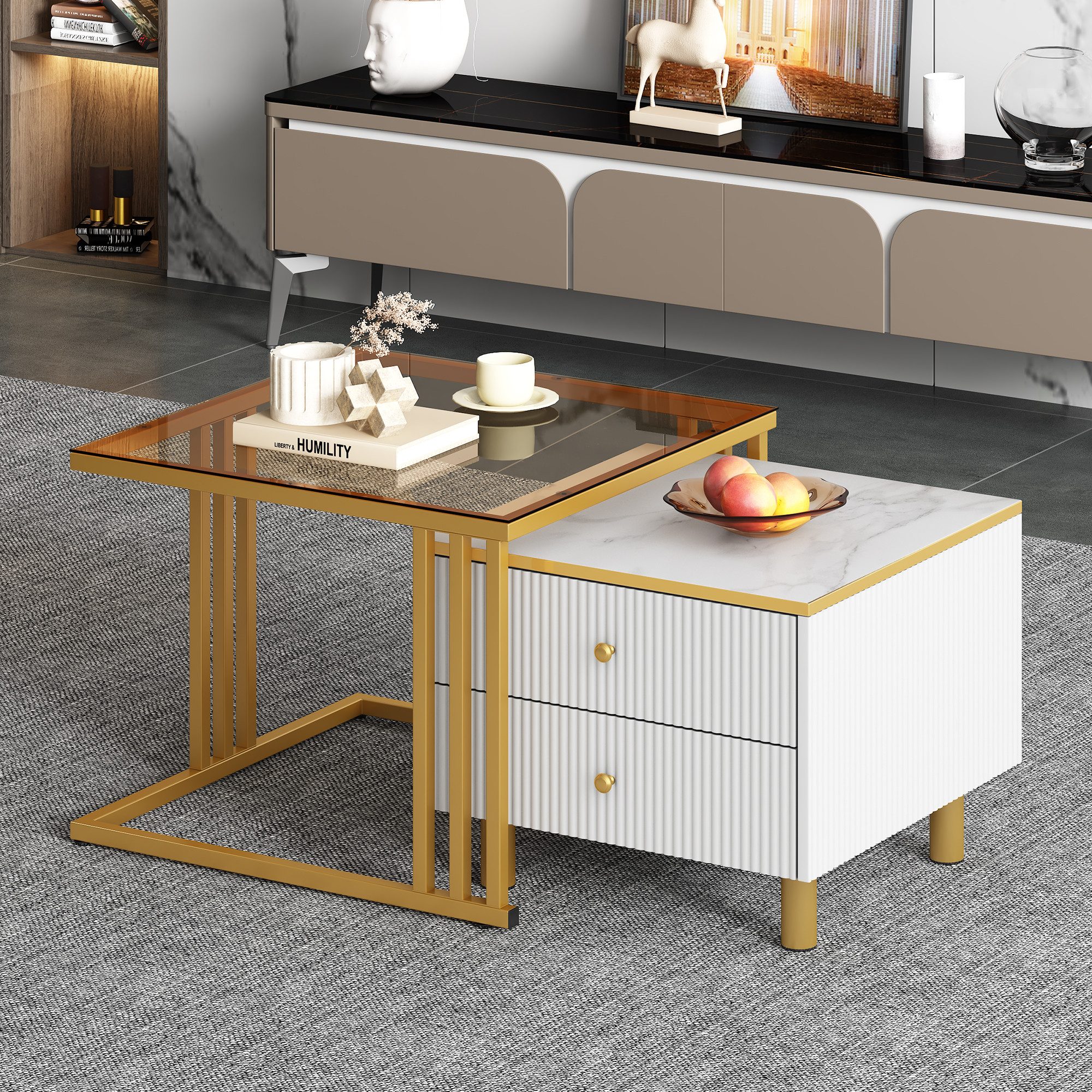 HAUSS SPOLE Couchtisch 2er Set quadratische günstig online kaufen