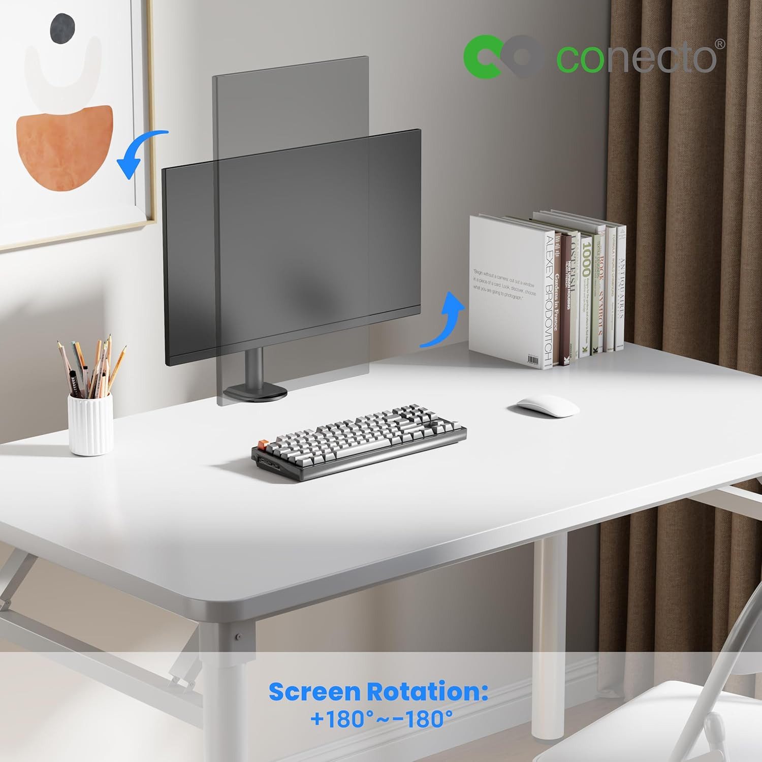 conecto Monitor-Halterung Schreibtischhalterung für 1 Monitor, (bis 32 Zoll, drehbar: 360)
