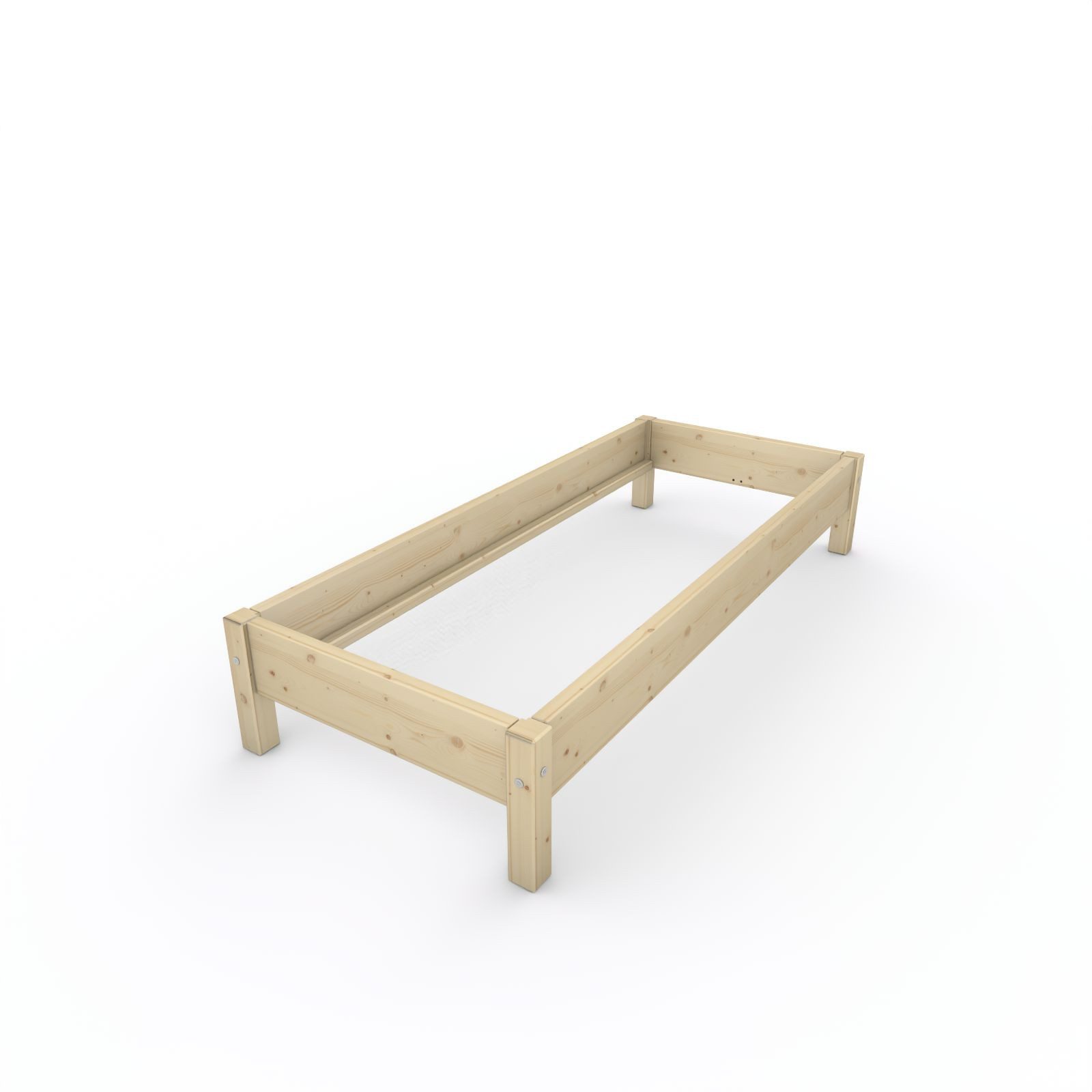 TUGA-Holztech Massivholzbett Holzbett Naturholzbett 80 x 200 cm 38 cm Bettgestell ohne Kopfteil, Br 70 80 90 100 120 140 160 180 200 Lg 200 220 H=38/48/58 cm