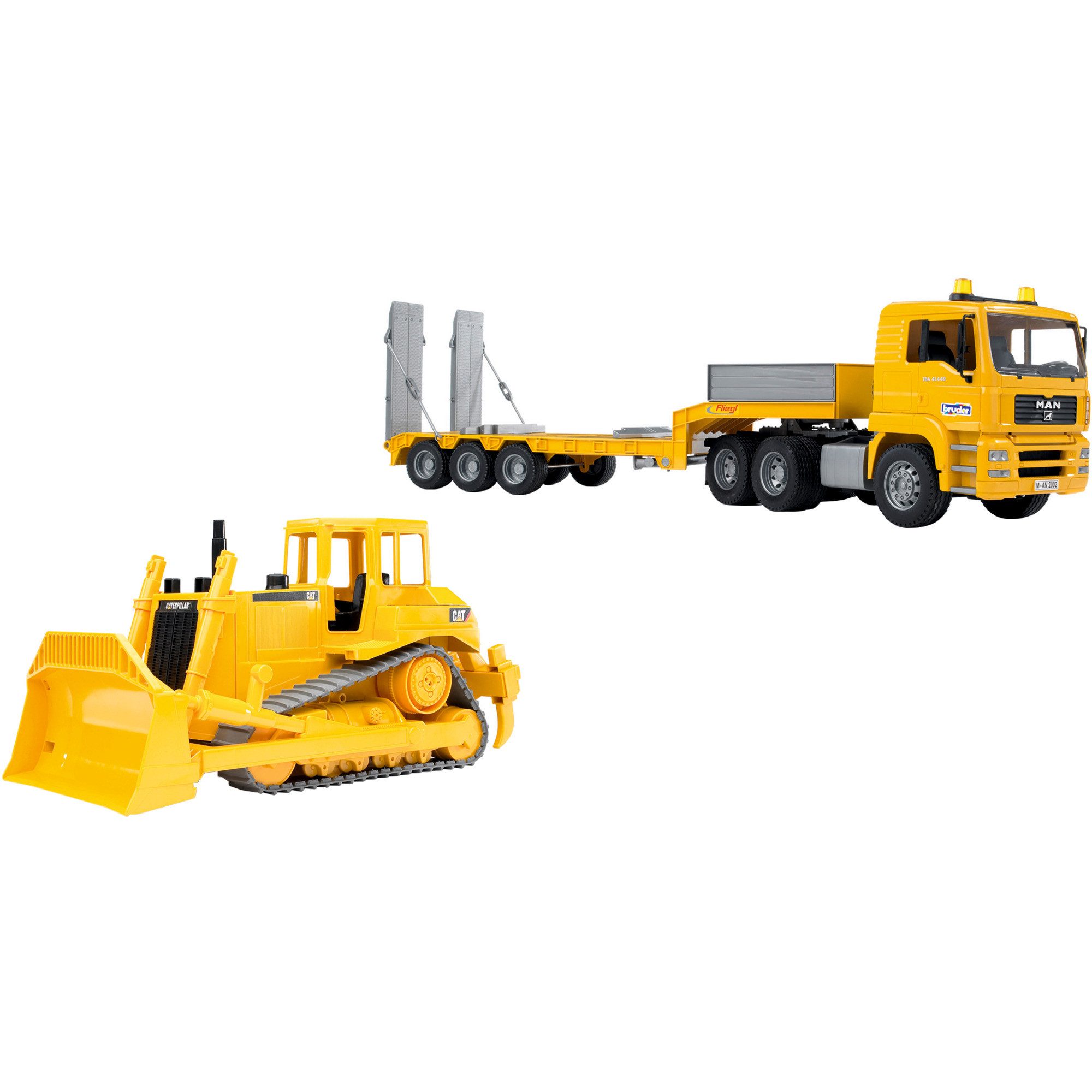 Bruder® Spielzeug-LKW bruder MAN TGA Tieflader mit Cat Bulldozer günstig online kaufen