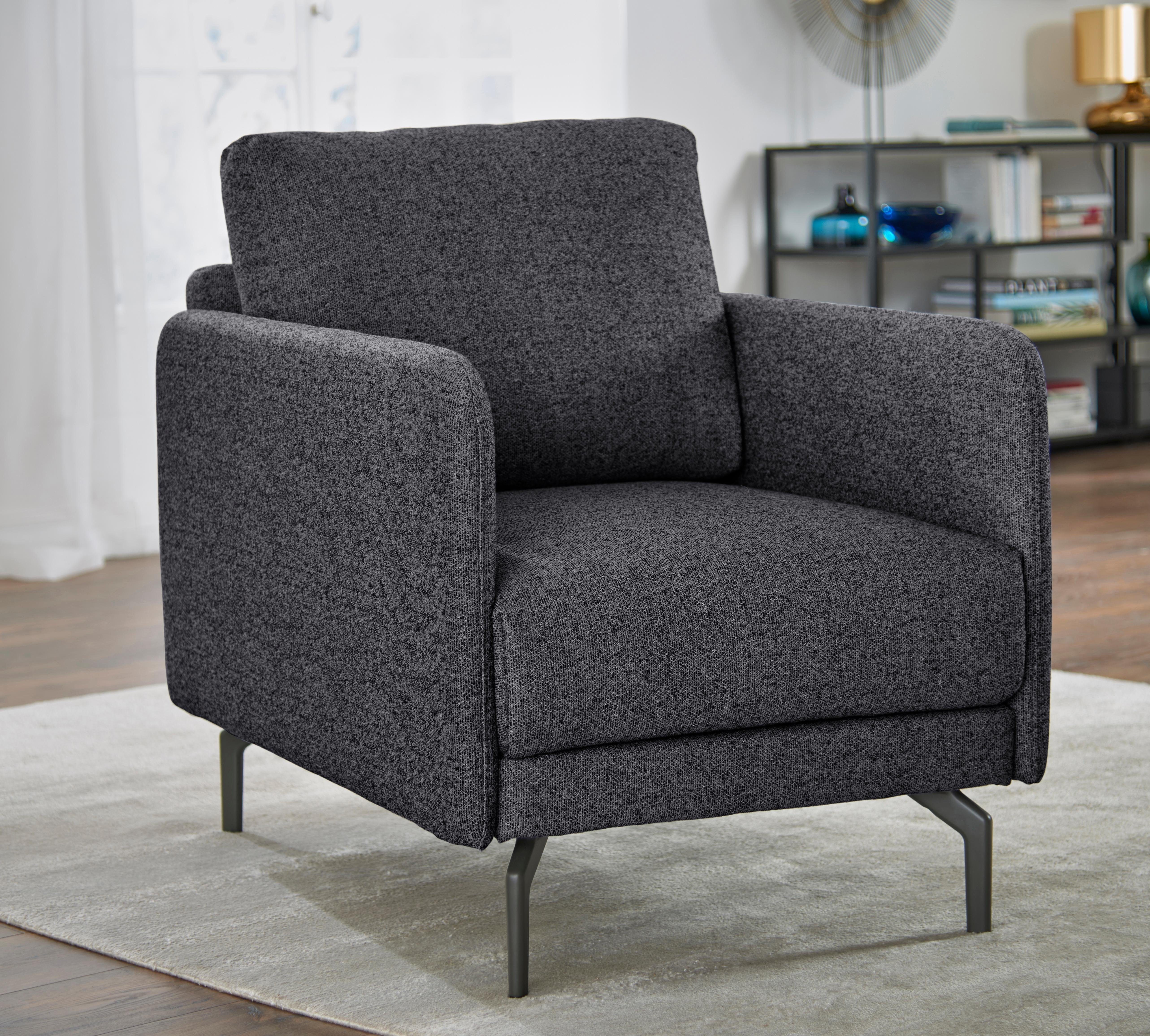 hülsta sofa Sessel hs.450, Armlehne sehr schmal, Breite 70 cm, Alugussfuß Umbragrau | Einzelsessel