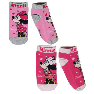 Disney Kurzsocken Disney Minnie Maus Kinder Mädchen kurze Socken Pink Rosa im 2-er Pack Gr. 23 bis 34