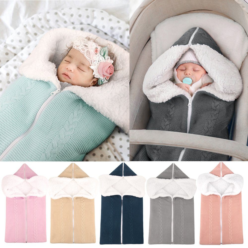 XDeer Babyschlafsack Schlafsack gray Kinderwagen Wickeldecke für Decke Blanket,Warmer Schlafsack mit Baby Babys Wickelwickel, Baumwollflaum für