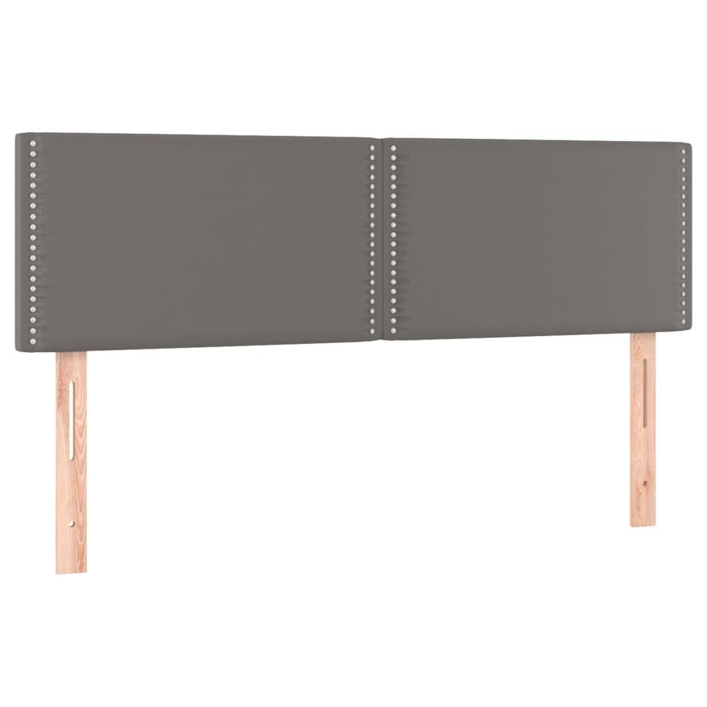 vidaXL Bett Kopfteile Grau 144x5x78/88 cm Kunstleder (1-tlg)