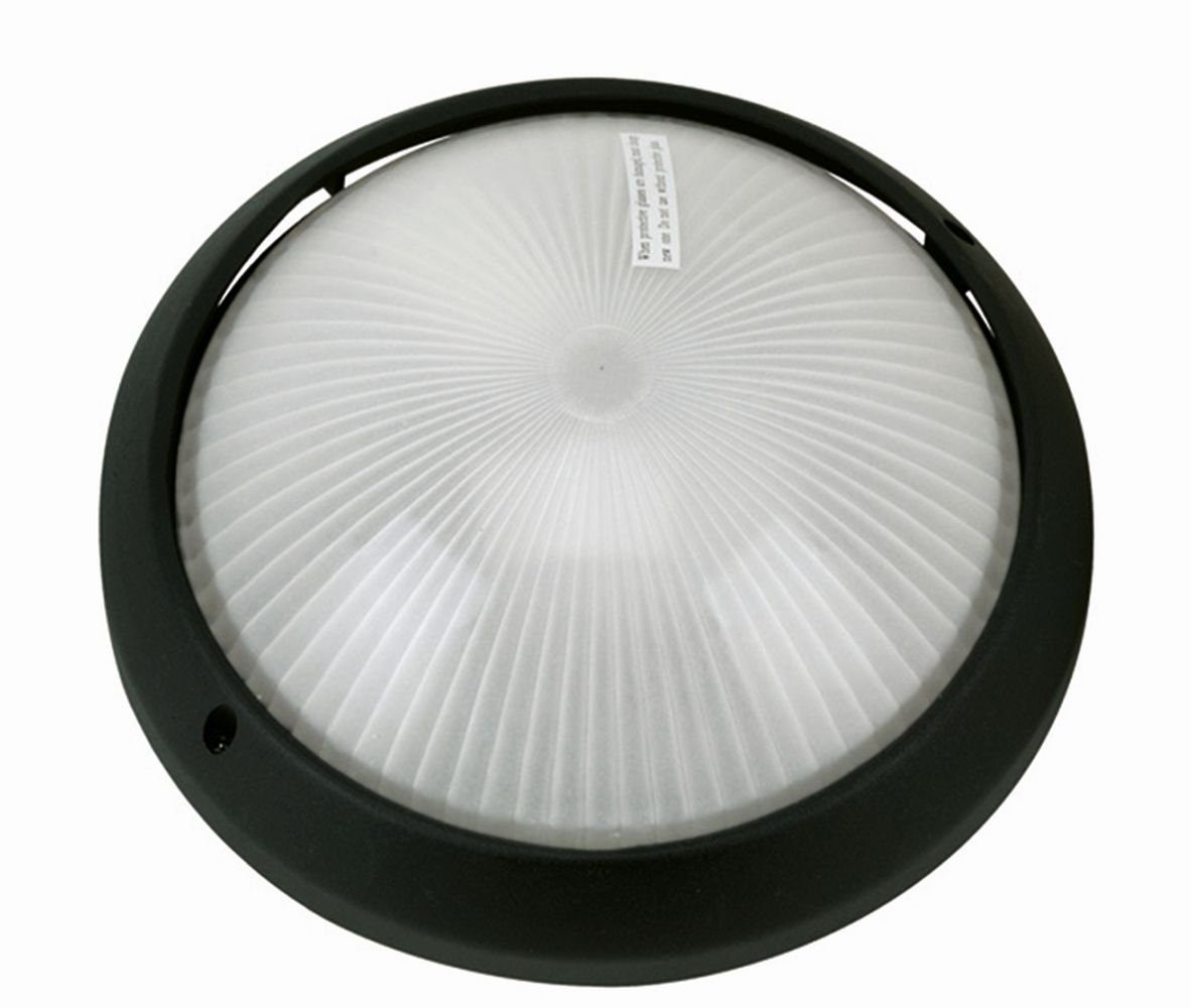 Licht-Erlebnisse Außen-Wandleuchte LANO, ohne Leuchtmittel, Außenlampe Wand Aluminium Ø 26 cm IP44 E27 in Schwarz Weiß Maritim