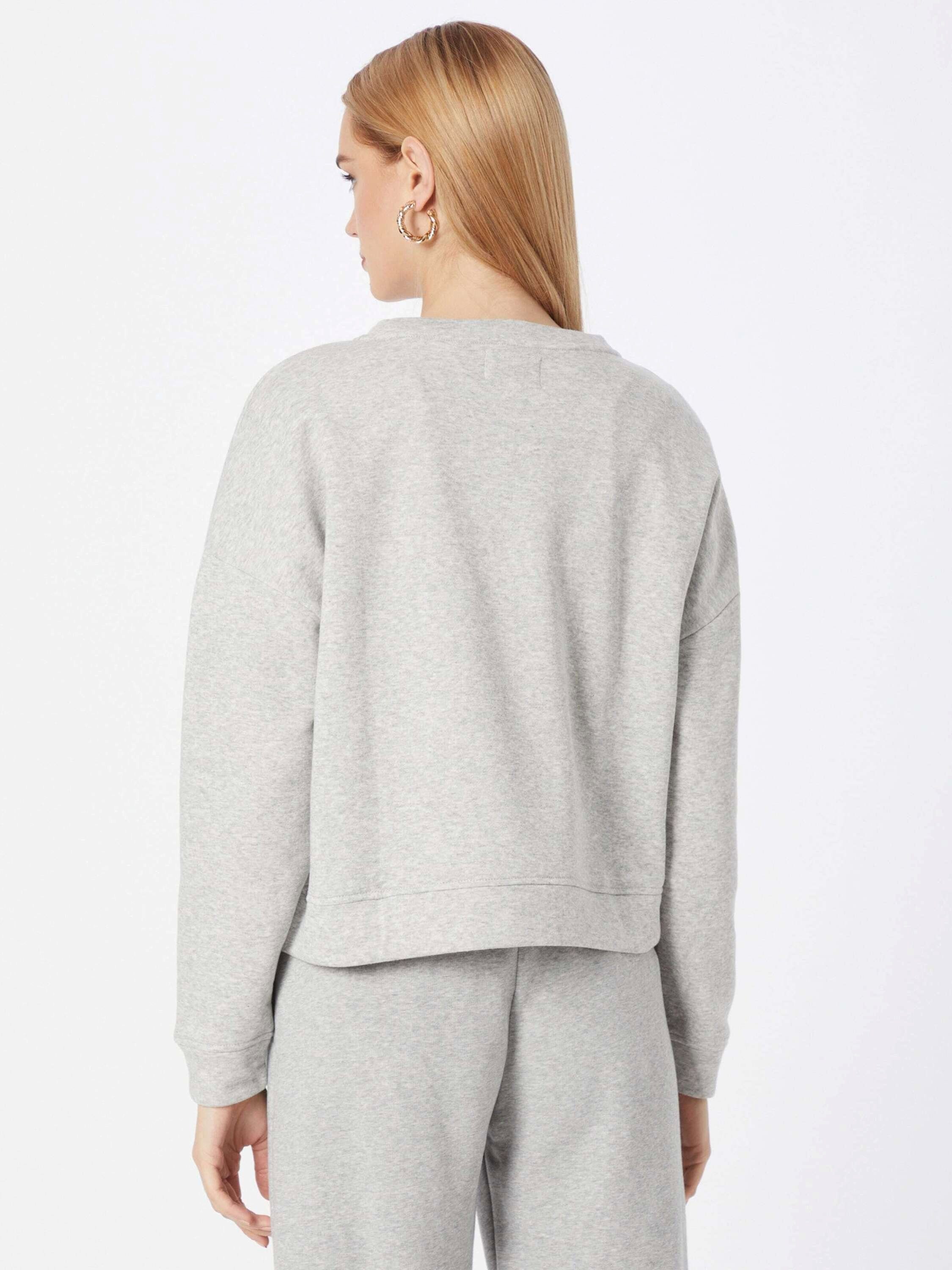 Sweatshirt Plain/ohne Light (1-tlg) Details pieces Chilli Melange Grey