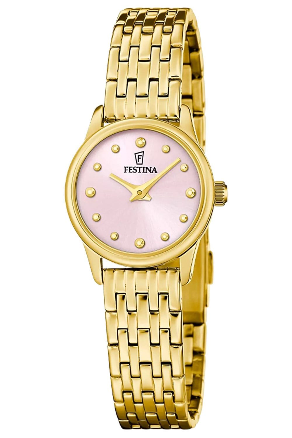 Festina Quarzuhr Damen-Armbanduhr Quarz Goldfarben/Rosa
