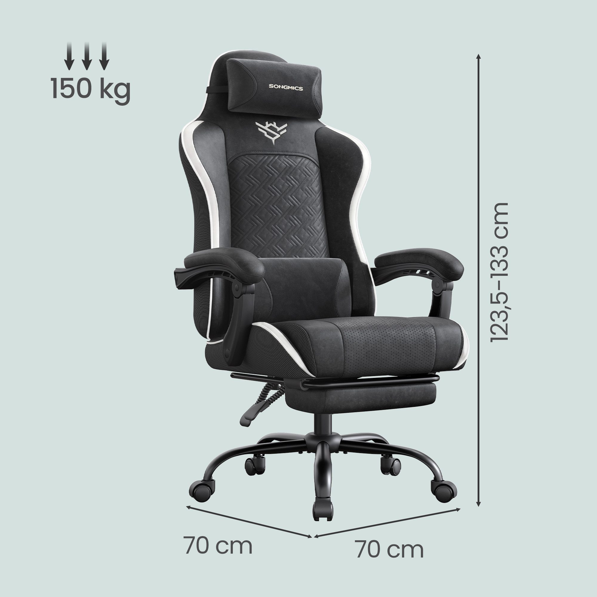 SONGMICS Bürostuhl, Gaming-Stuhl, Schreibtischstuhl, ergonomischer Gaming-Sessel