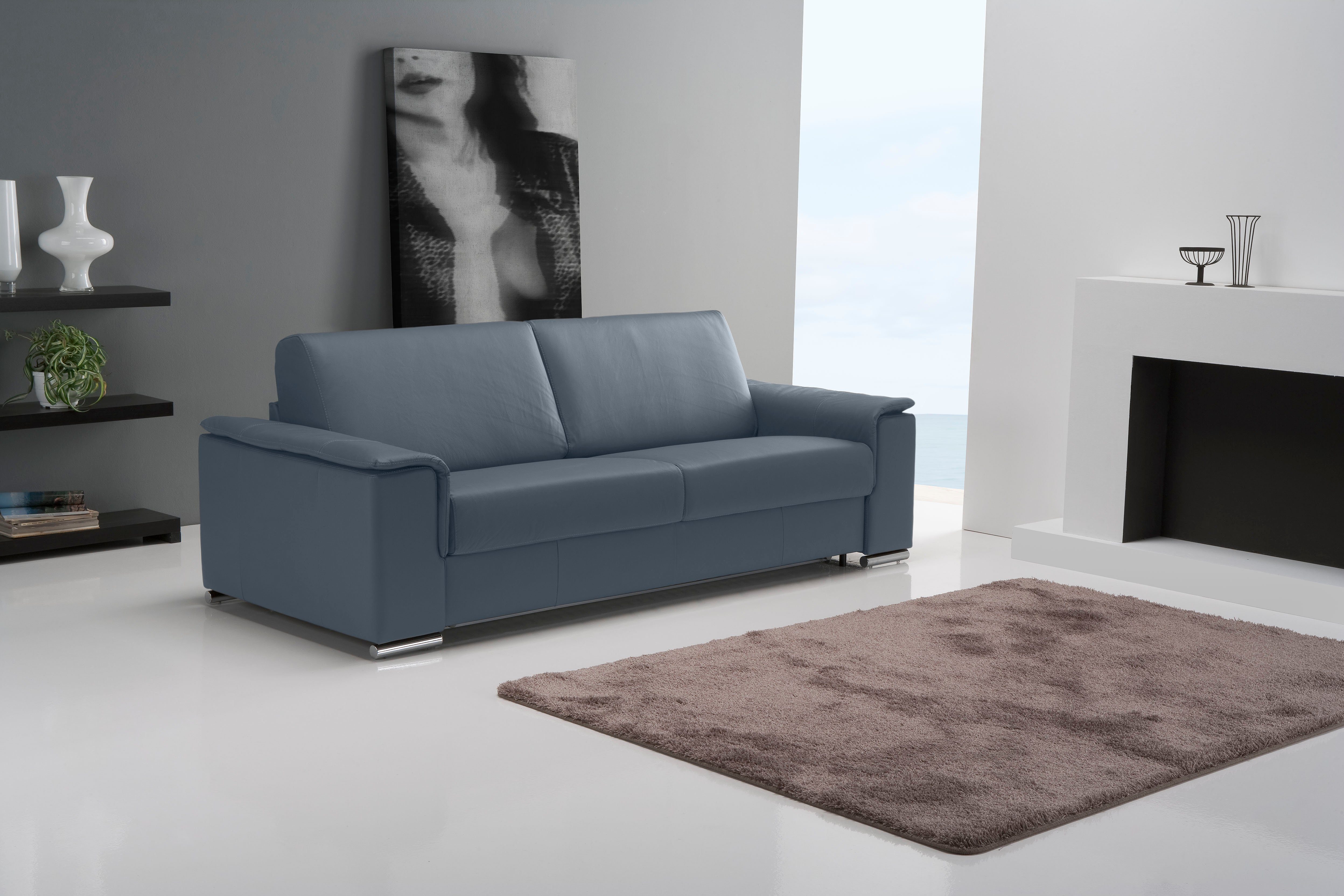 Egoitaliano Schlafsofa Cecilia, modern & elegant, erstklassiger Sitzkomfort, Dauerschläfer, inkl. Matratze und hochwertigem Metallbettrahmen, toller Schlafkomfort