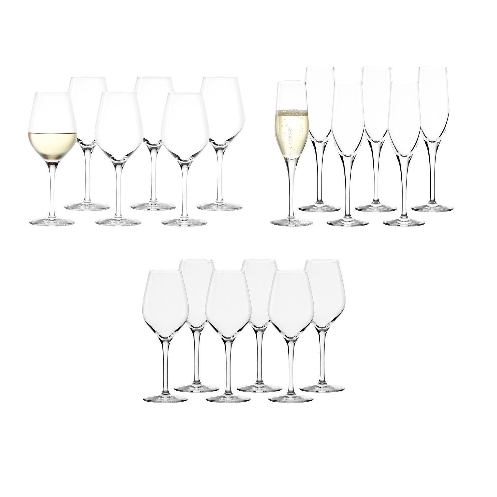 Stölzle Glas Exquisit Champagner Tastinggläser 18er Set, Glas