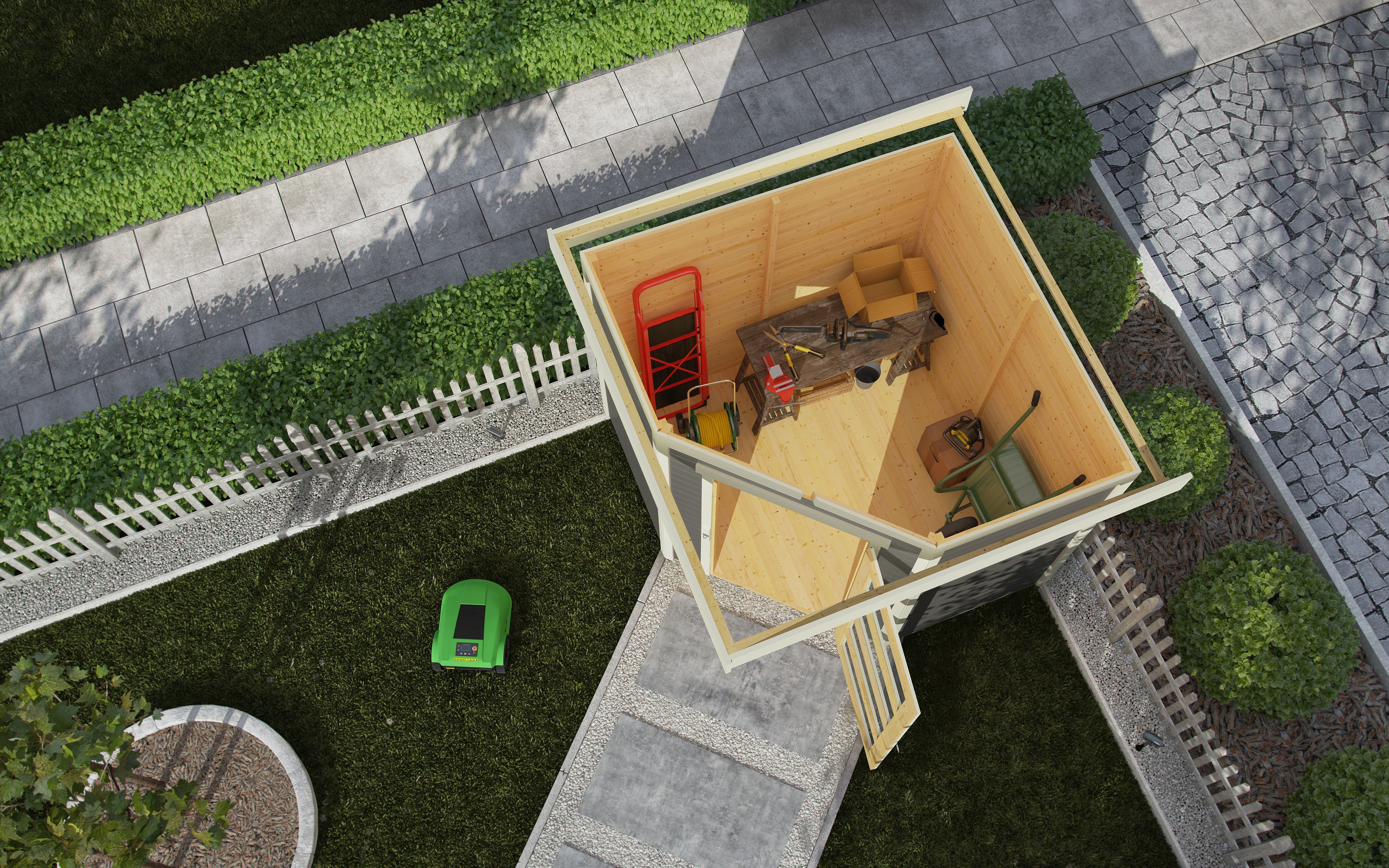 Karibu Gartenhaus Schwandorf 3, BxT: 213x217 cm, aus hochwertiger nordischer Fichte