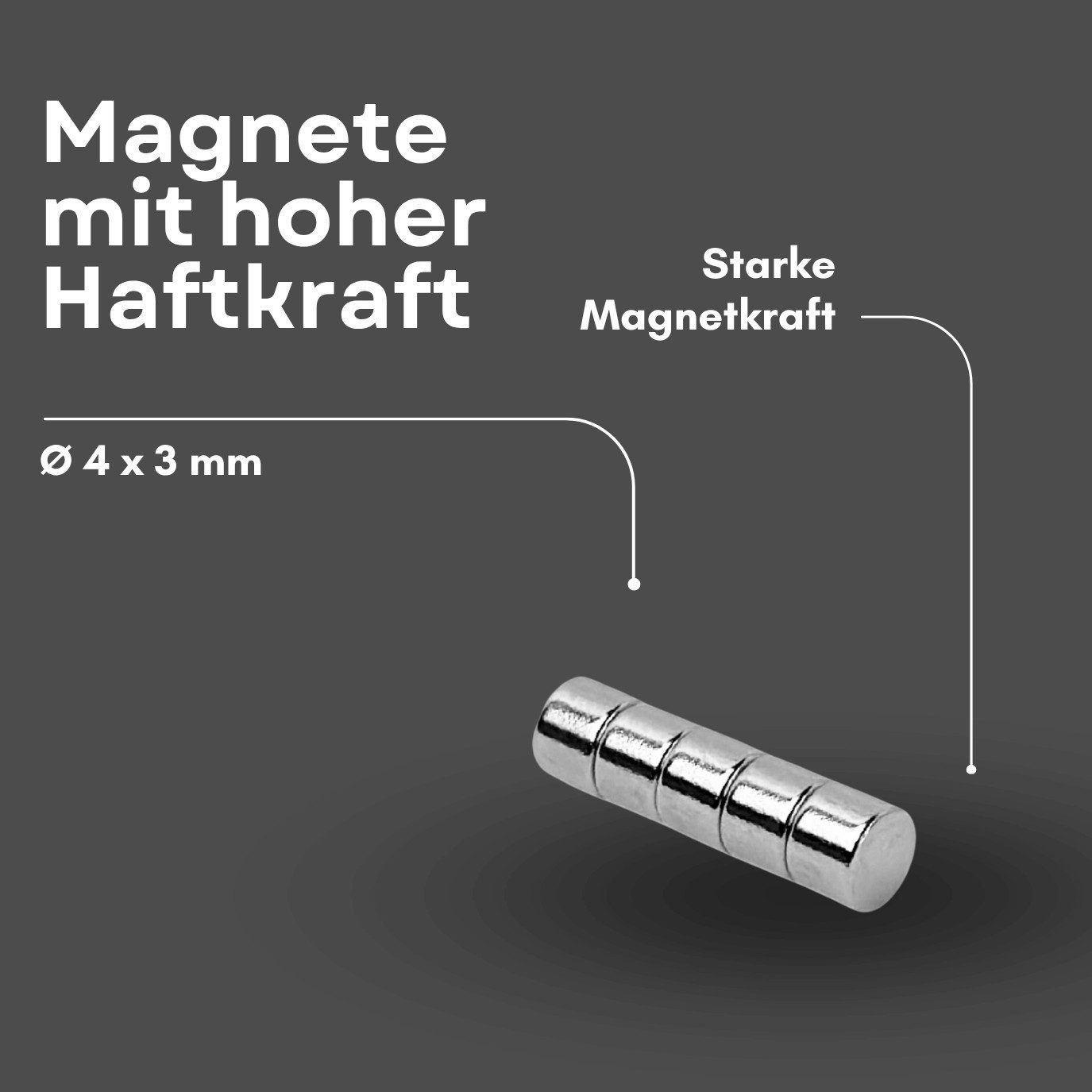 MaajeeKuto Magnet Neodym Magnet 4x3 mm N38 – starke Scheibenmagnete 400g Haftkraft (20-St)